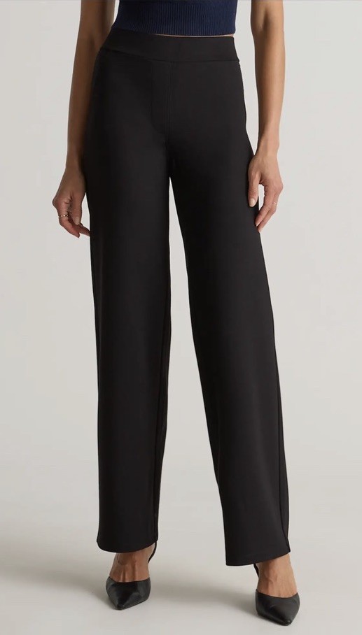 Quince Women Ultra-stretch Ponte Wide Leg Pants Black Medium NWT Quince Women Ultra-stretch Ponte Wide Leg Pants Black Medium NWT