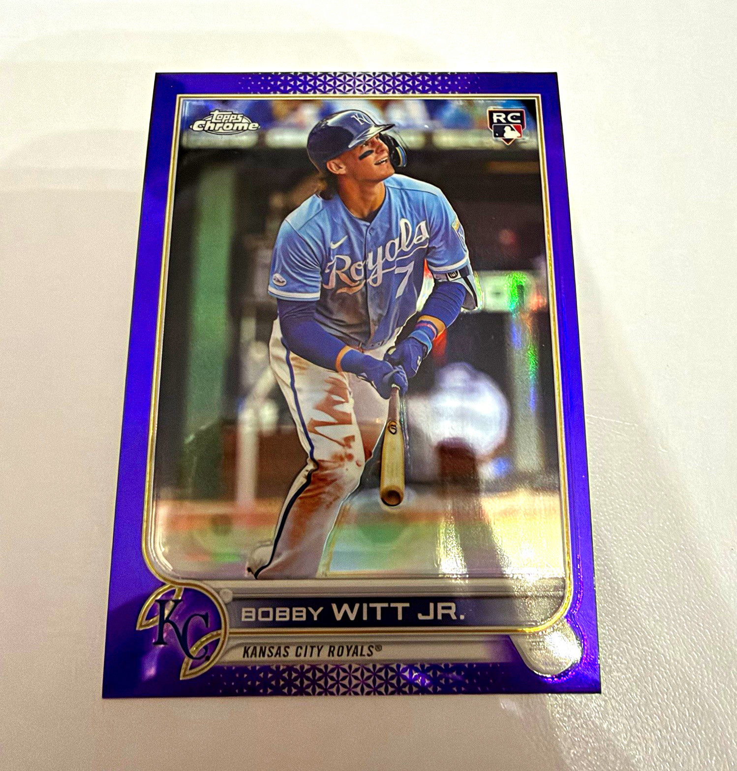 Topps 2022 Chrome Update Bobby Witt Jr. RC Purple Refractor #USC35 Royals Topps 2022 Chrome Update Bobby Witt Jr. RC Purple Refractor #USC35 Royals