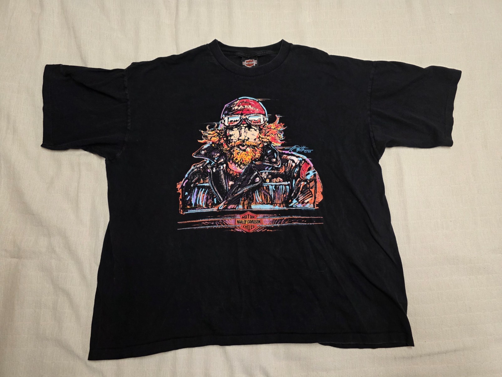Vintage 1993 Harley Davidson Gastonia NC Holoubek Biker T Shirt USA XXL 90s