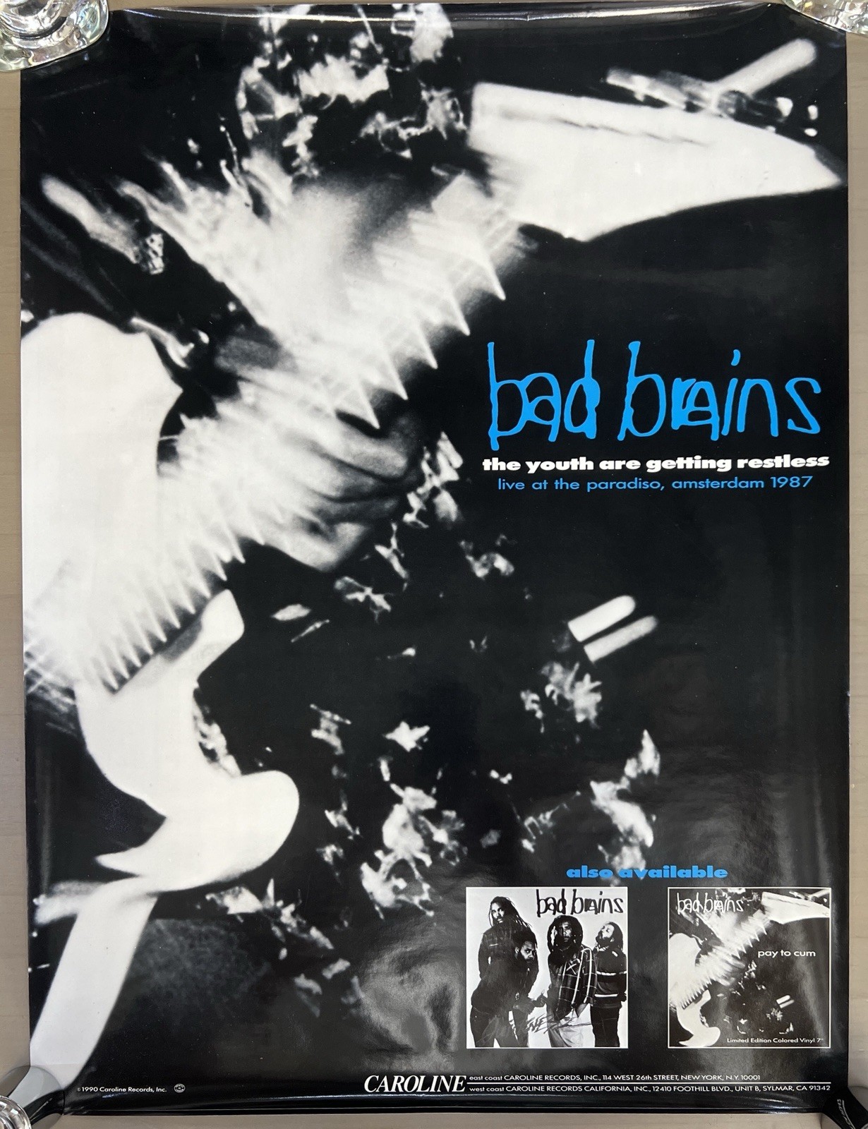 Bad Brains Rare The Youth Are Getting Restless promo poster 18x24”.  Mint Cond