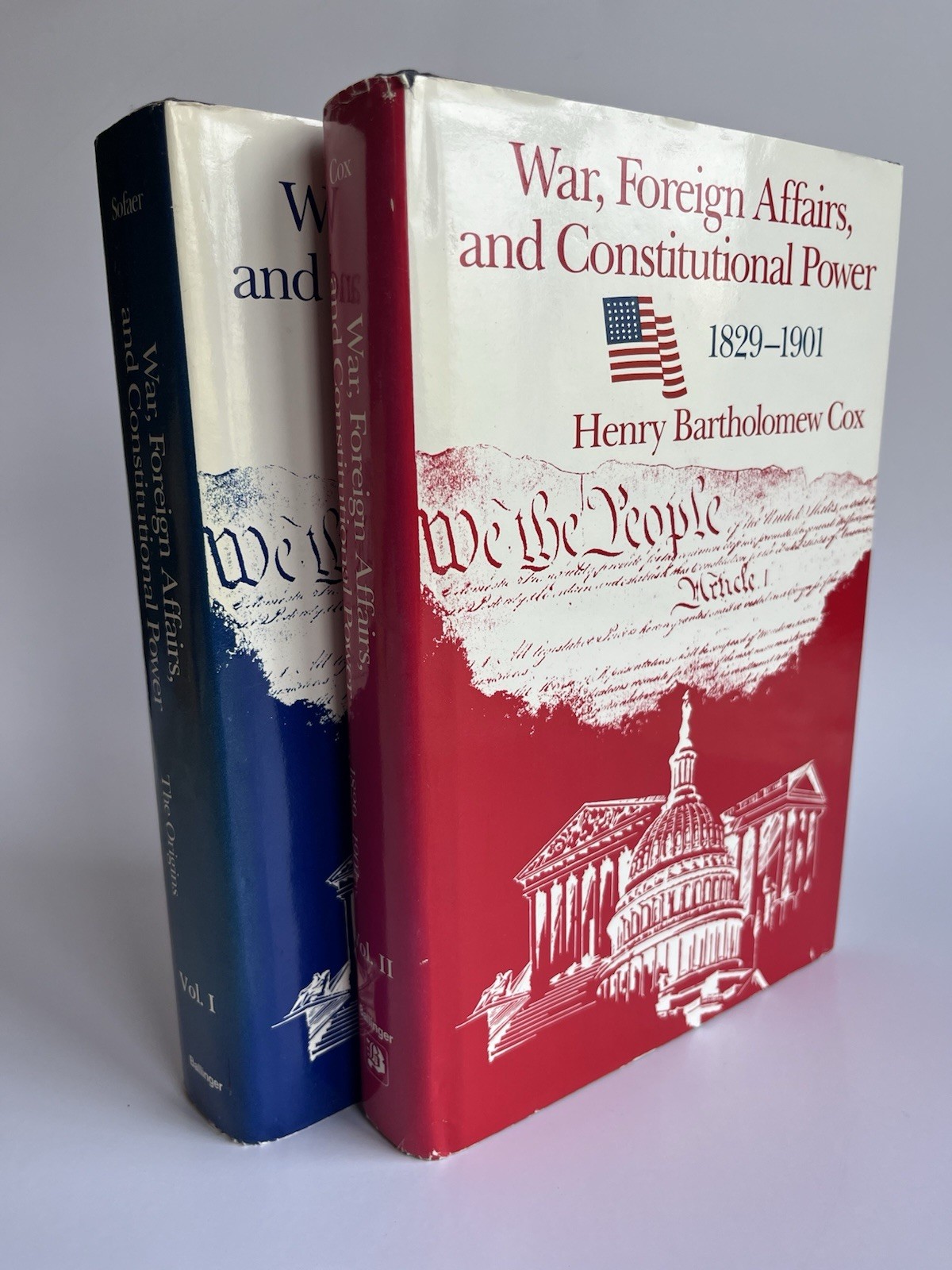 War Foreign Affairs & Constitutional Power 2 Vol Set Sofaer Cox Legal History HC