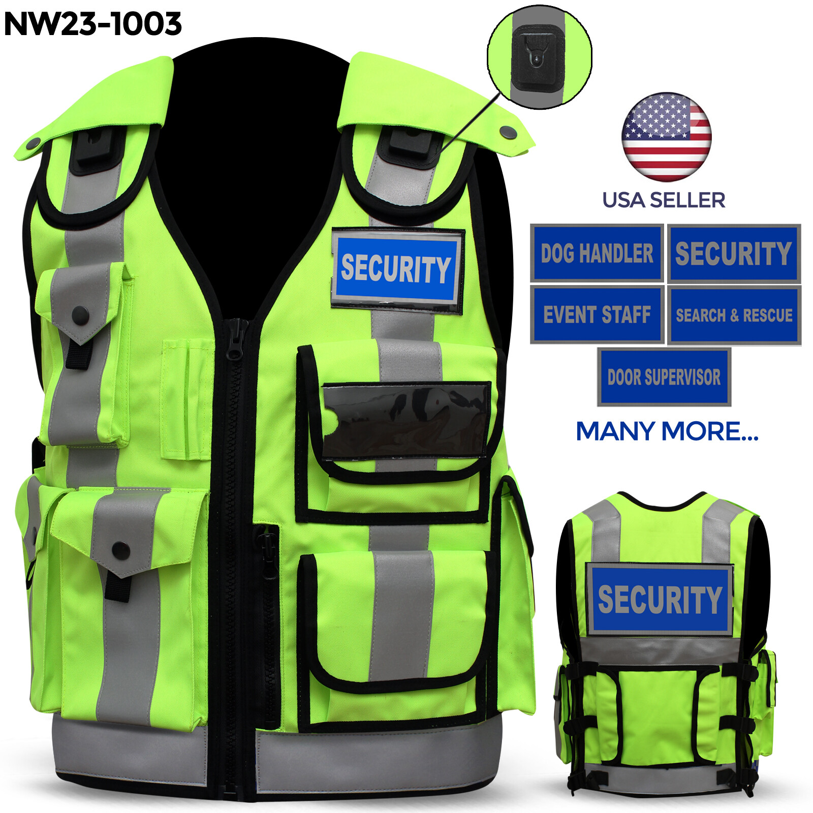 NEW Hi Viz Tactical Security Dog Handler Rescue Vest Enforcement CCTV Reflective NEW Hi Viz Tactical Security Dog Handler Rescue Vest Enforcement CCTV Reflective