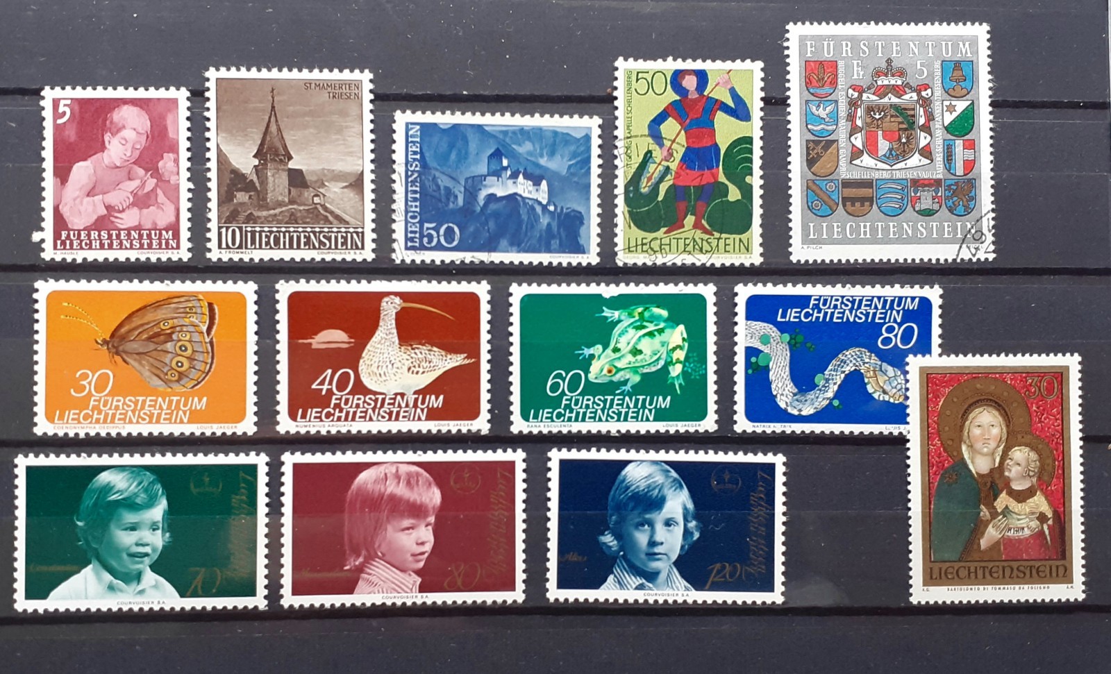 43 Liechtenstein stamps mostly mint, unmounted mint shown
