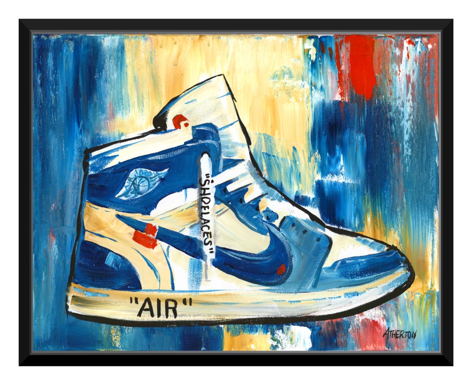 Atherton 11x14 Original Air Jordan 1 Inspired Sneaker Painting Pop Art Acrylic