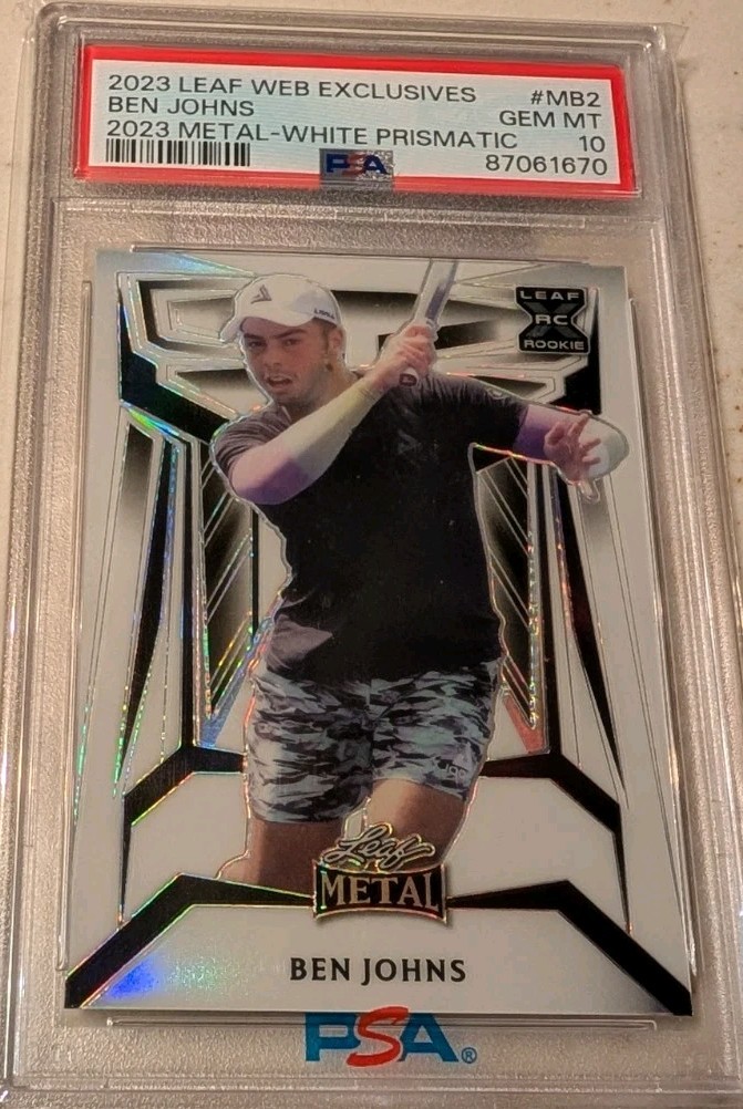 2023 BEN JOHNS LEAF Metal WHITE Prismatic Rookie PSA 10 (x/25)  Population: 6