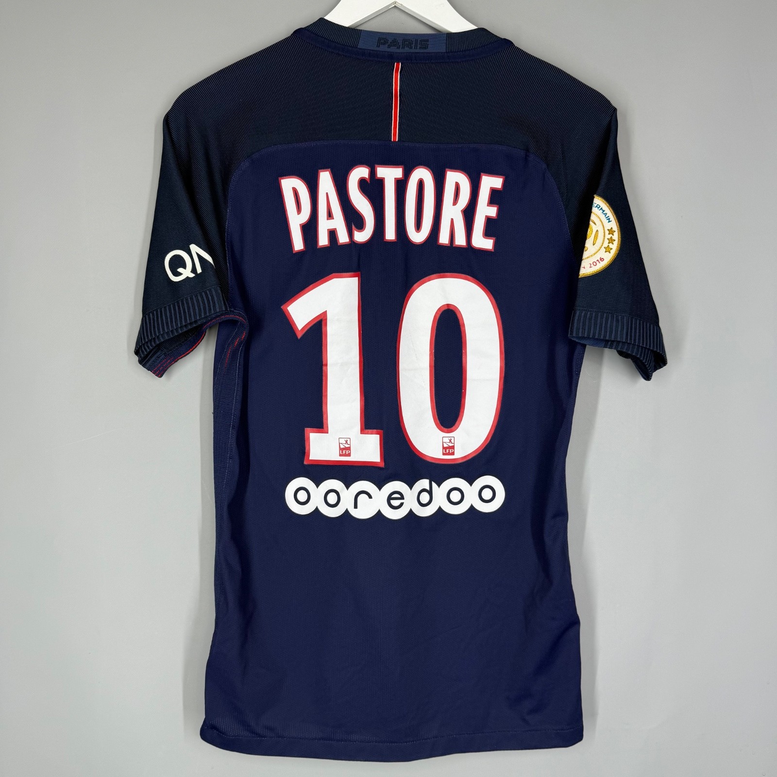 PSG PARIS SAINT GERMAIN 2016 17 HOME SHIRT JERSEY PLAYER ISSUE NIKE #10 PASTORE PSG PARIS SAINT GERMAIN 2016 17 HOME SHIRT JERSEY PLAYER ISSUE NIKE #10 PASTORE