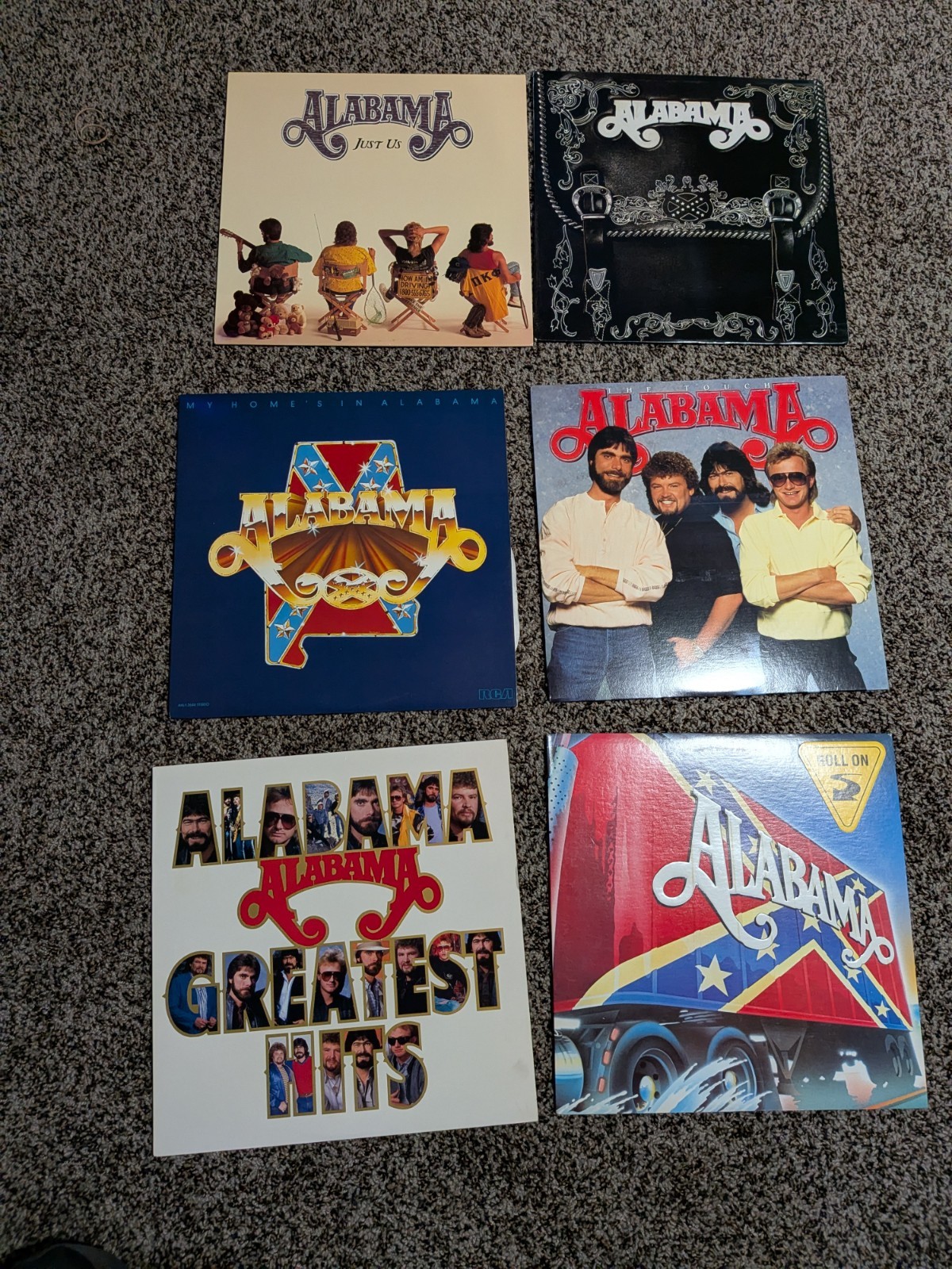 Six Alabama Vinyl Records - Original Pressings