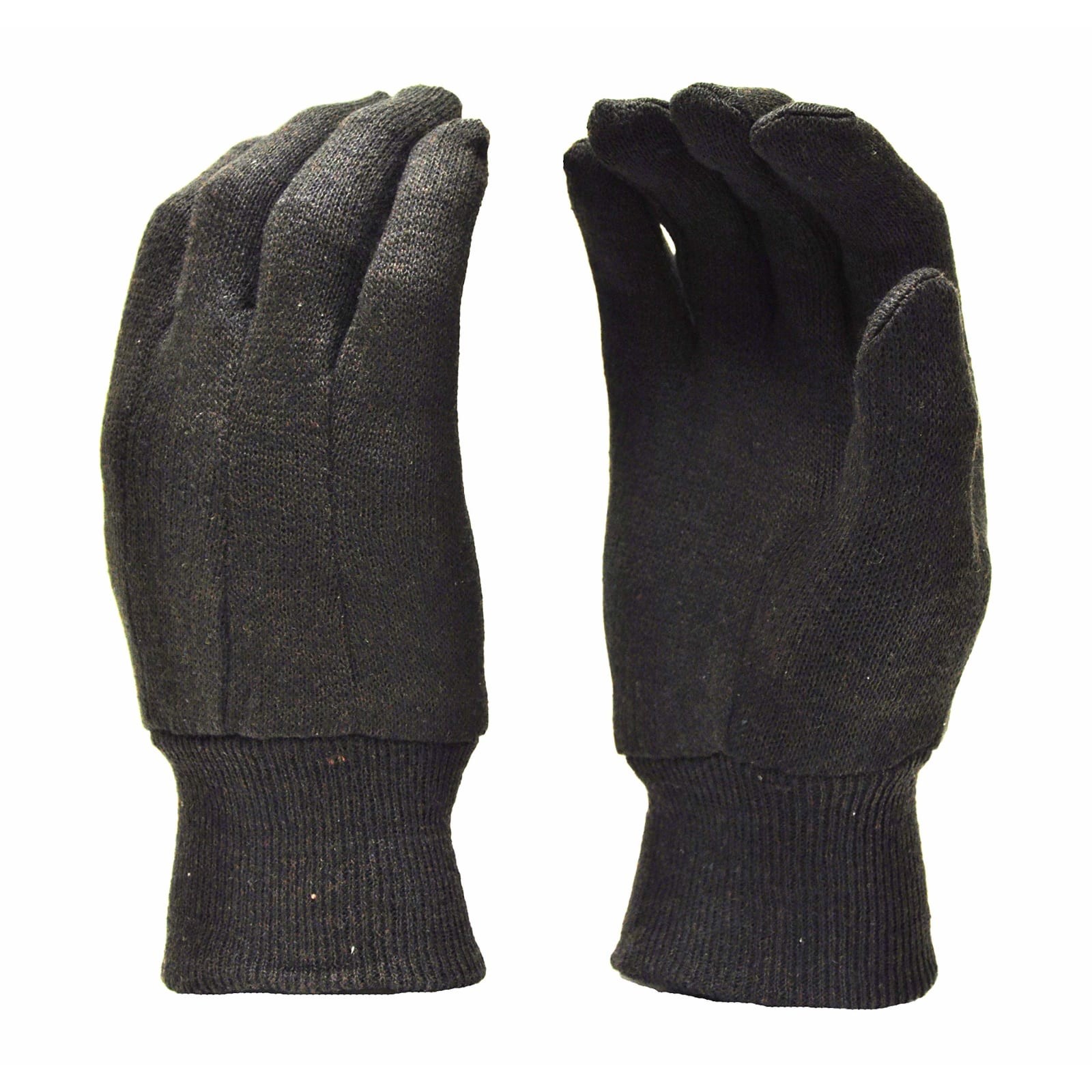 12 Pair X-Large Brown Cotton Jersey Work Gloves Heavy Duty Knit Wrist Clute Cut