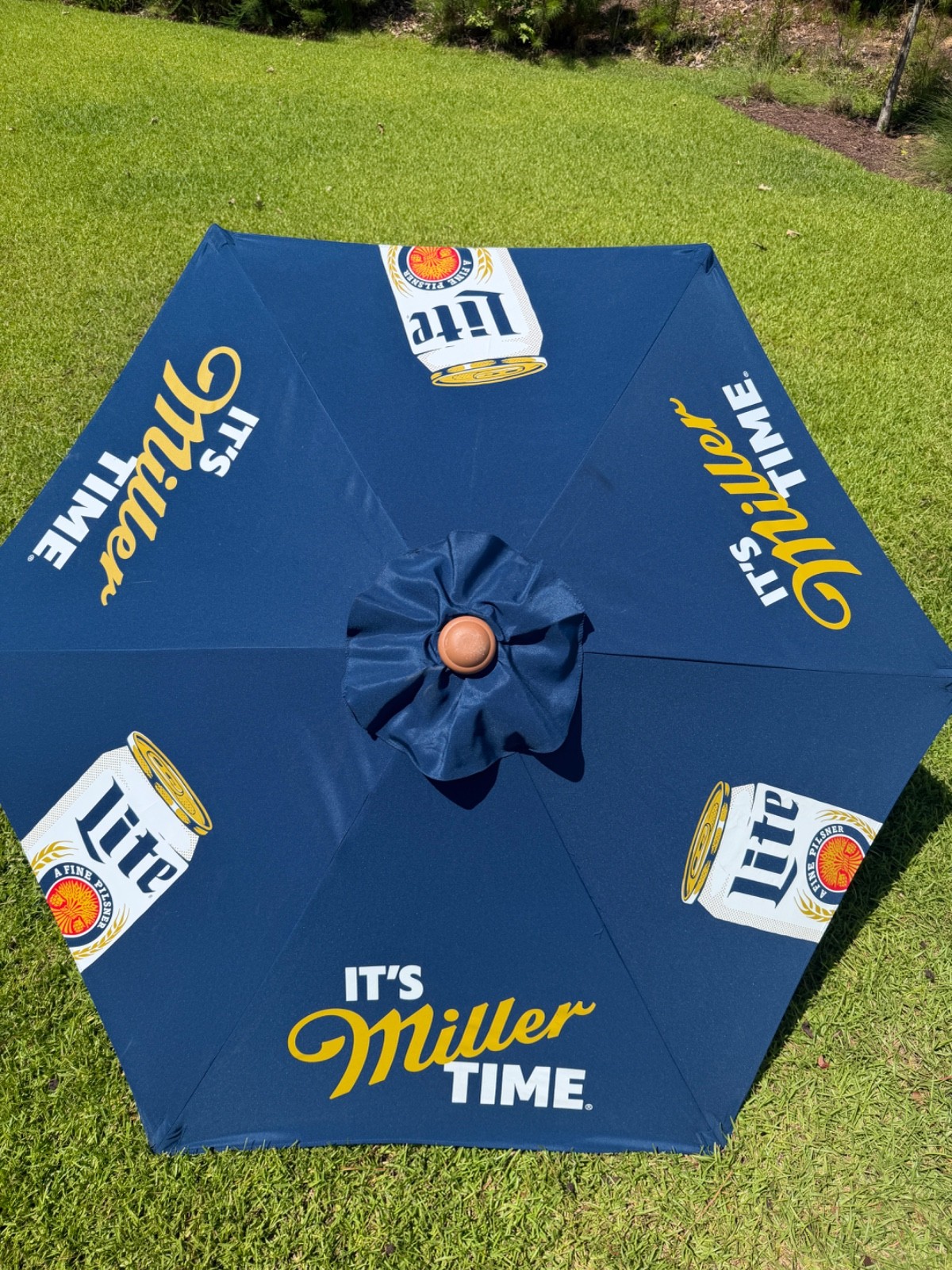 MILLER LITE UMBRELLA It's Miller Time 7x6' Foot Patio Style Huge Beach BRAND NEW MILLER LITE UMBRELLA It's Miller Time 7x6' Foot Patio Style Huge Beach BRAND NEW