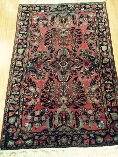 4\' x 7\' Antique Turkish Floral Oriental Rug - 1920s - Hand Made - 100% Wool