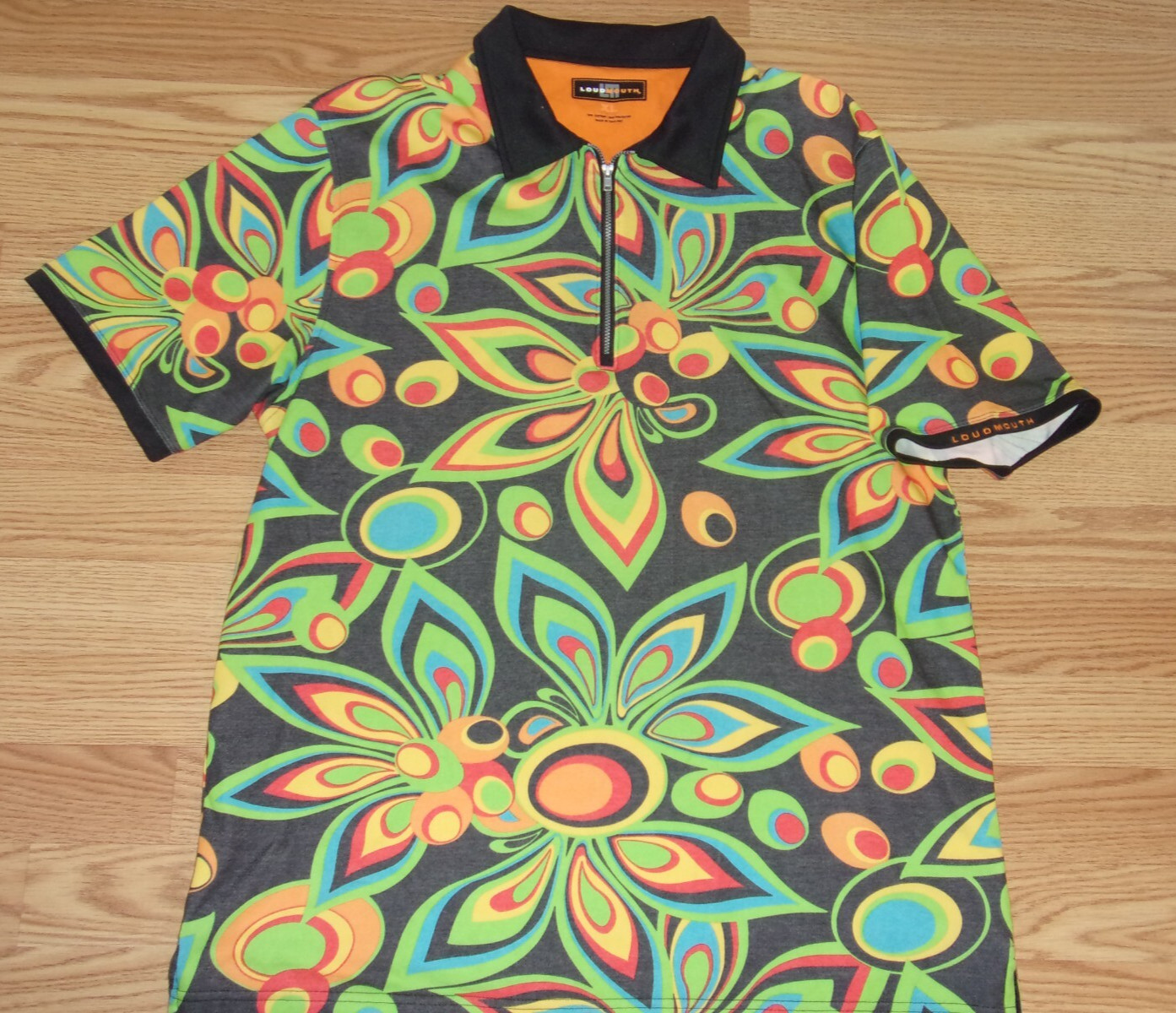 Loudmouth Mens XL 1/2 Zip Short Sleeve Golf Pullover Excellent