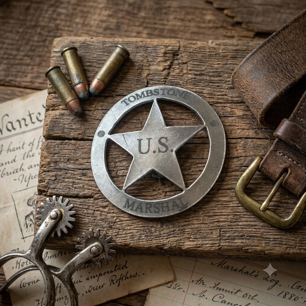 Collectable Western Badge - Old West Pewter 1.75 Badge - Tombstone US Marshal