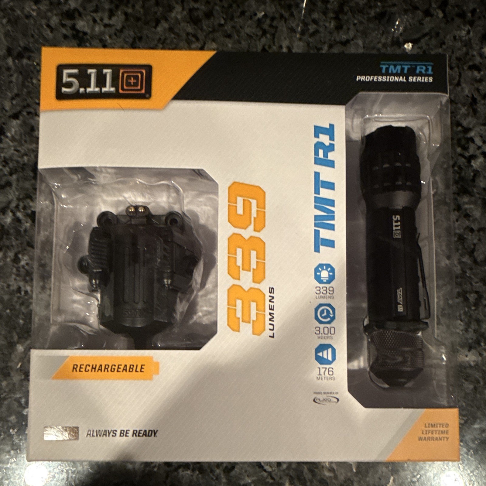 5.11 Tactical TMT R1 Rechargeable Lithium-Ion Flashlight, 339 lumens, black