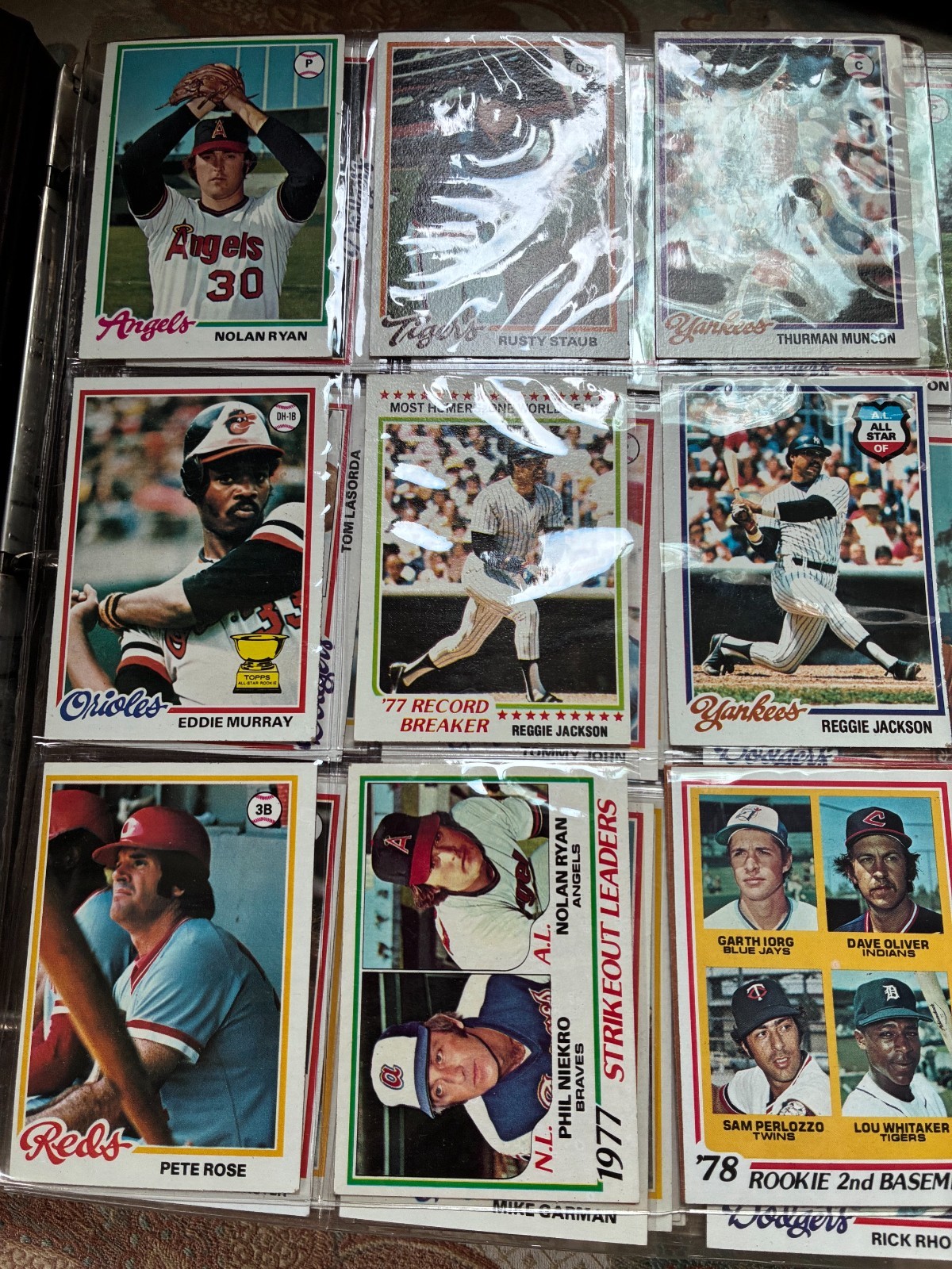 Vintage Topps Baseball Card Album Lot 1977-1979 Near Mint Cards Collection