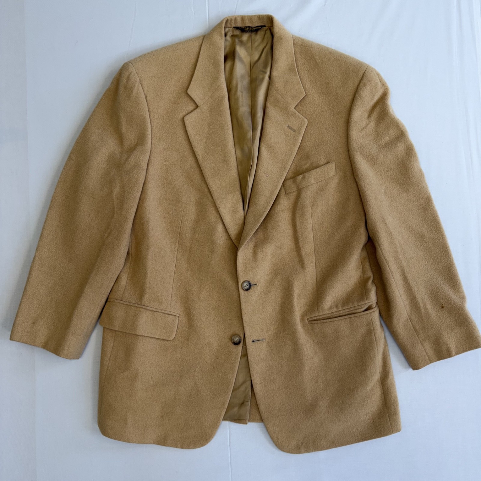 Vintage Brooks Brothers 100% Camel Hair Blazer Mens 42R Tan Sport Coat