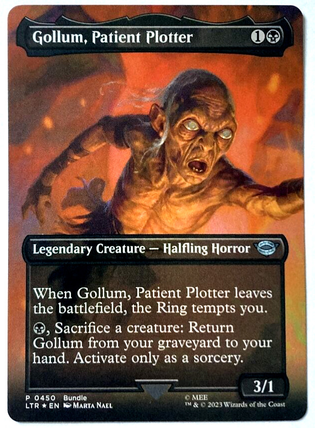 MTG Gollum, Patient Plotter *BORDERLESS FOIL* The Lord of the Rings 450 NM