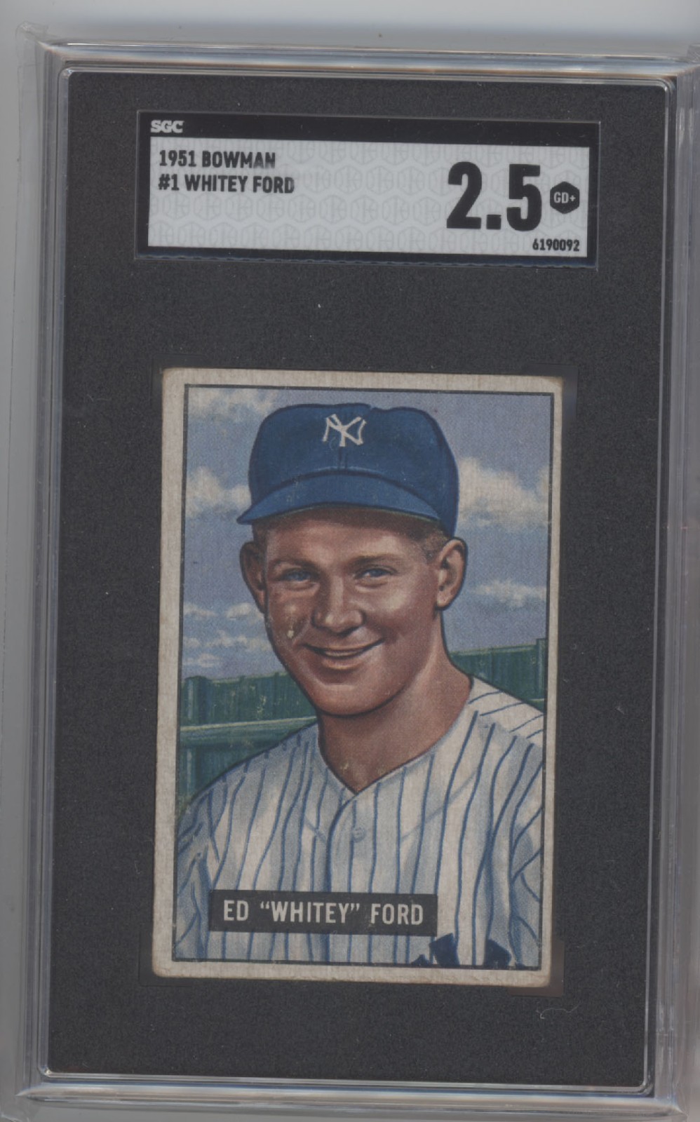Whitey Ford 1951 51 Bowman #1 New York Yankees Rookie Card RC SGC 2.5 Whitey Ford 1951 51 Bowman #1 New York Yankees Rookie Card RC SGC 2.5