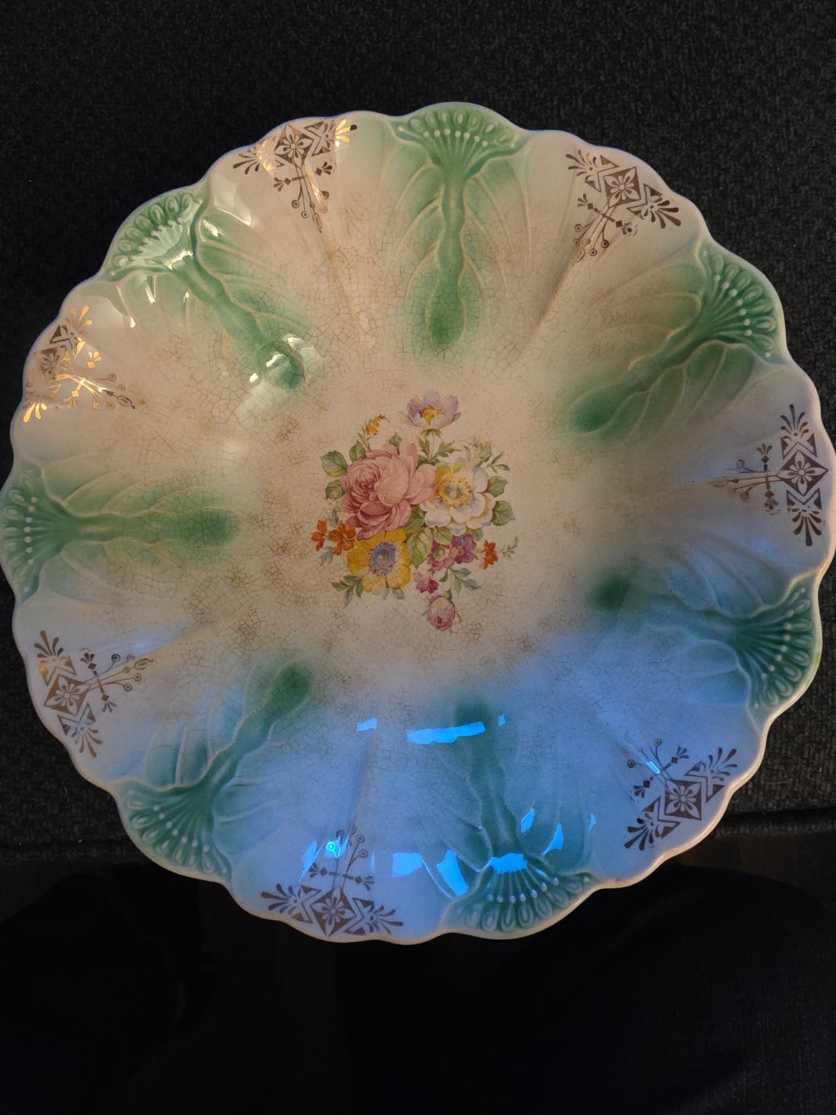 Antique Decorative Porcelain Serving Bowl