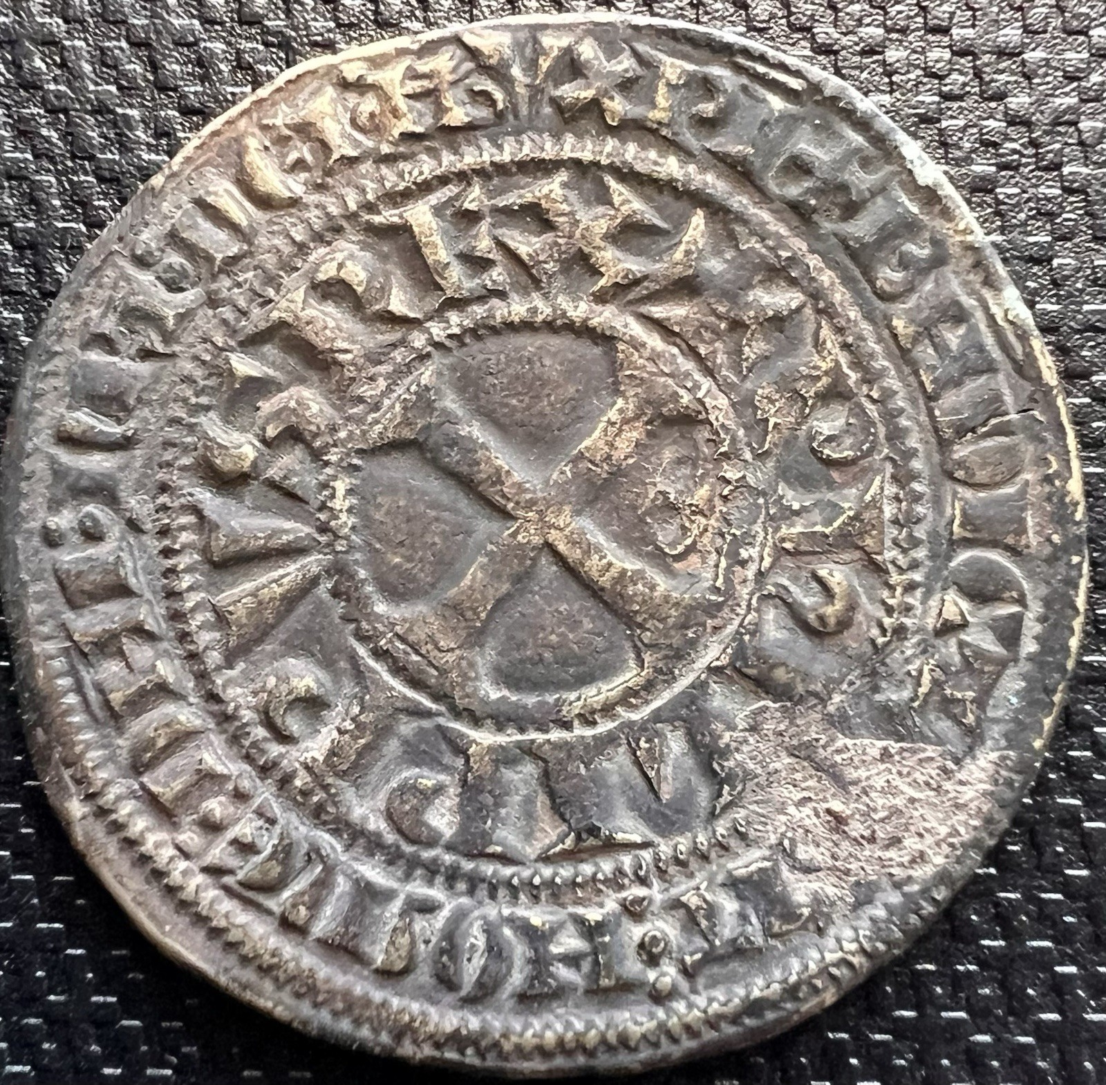 1280-1305 France Philip IV Silver Gros Tournois A l\'O rond Medieval Coin