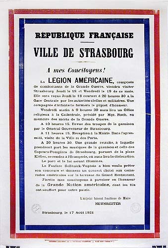 Original WWI French Proclamation Poster - Ville de Strasbourg 1921 Original WWI French Proclamation Poster - Ville de Strasbourg 1921