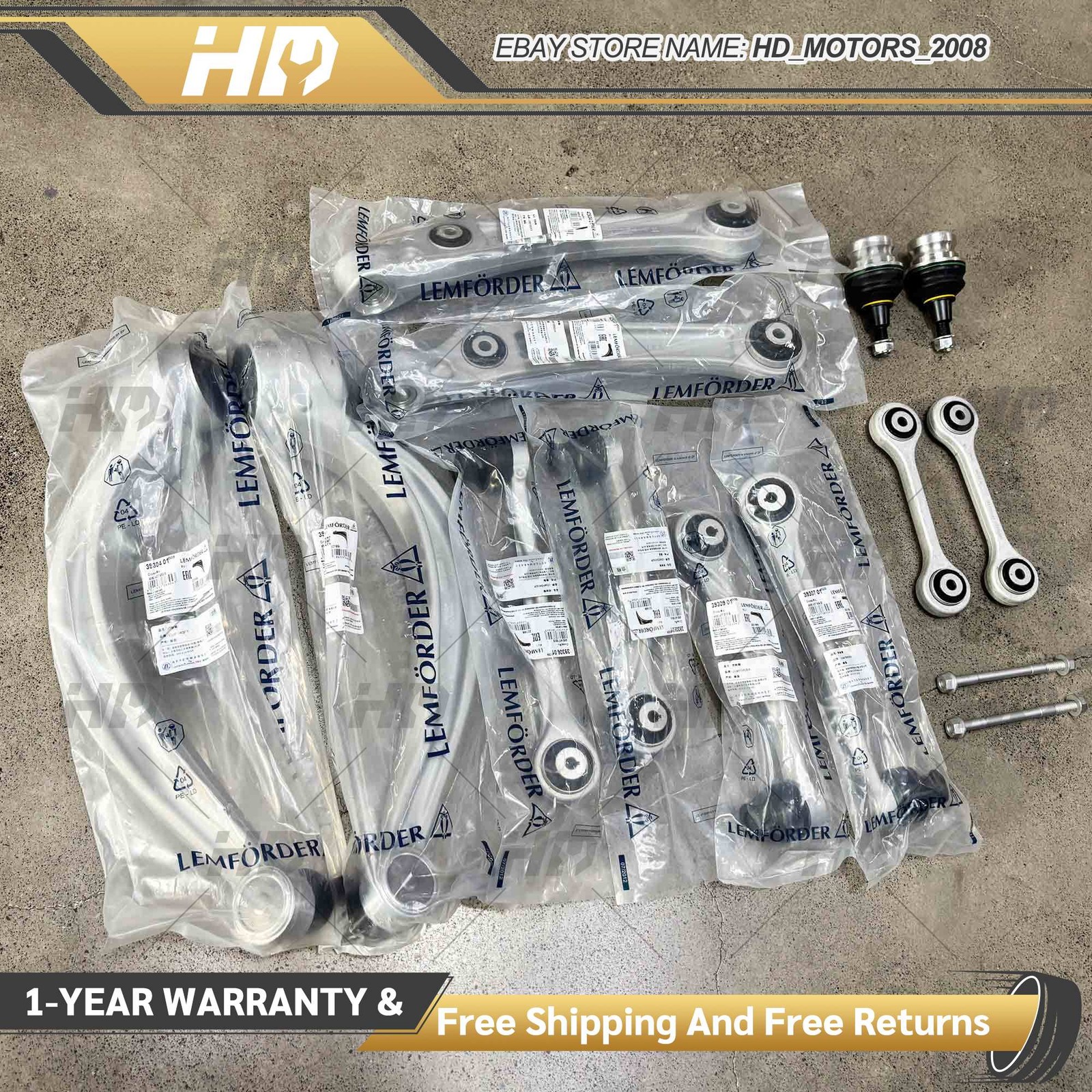 12PCS OEM Lemförder Front Control Arm Kit for Audi Q5 2018-2024