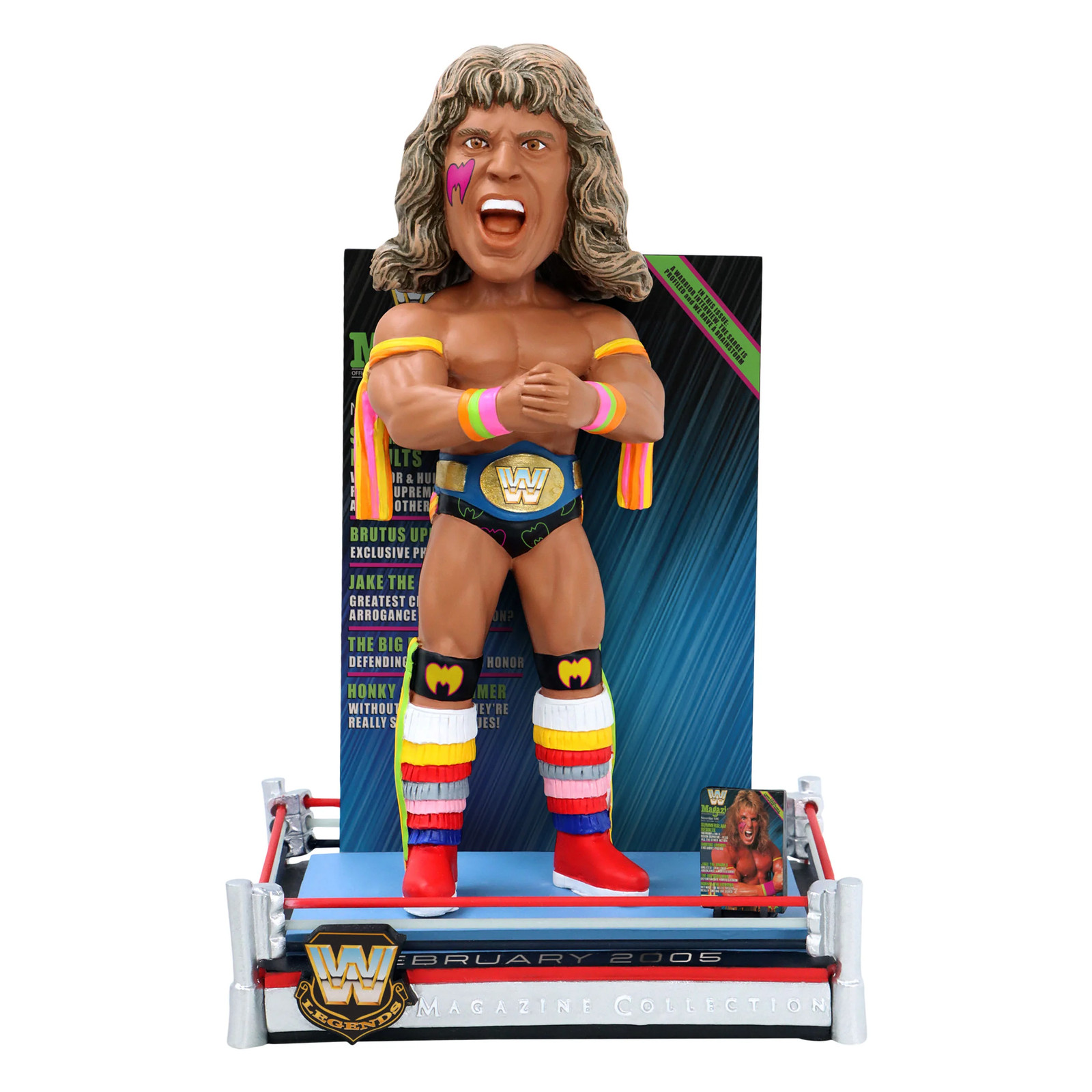 Ultimate Warrior Reign Supreme WWE Magazine Cover Bobblehead WWE Wrestling