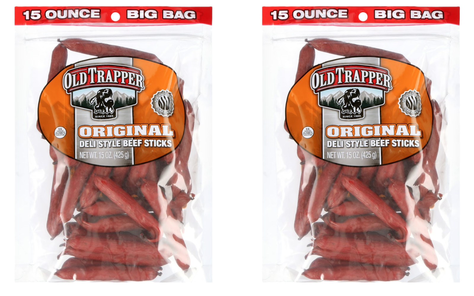 Old Trapper original Beef stick 15oz Resealable Bag...