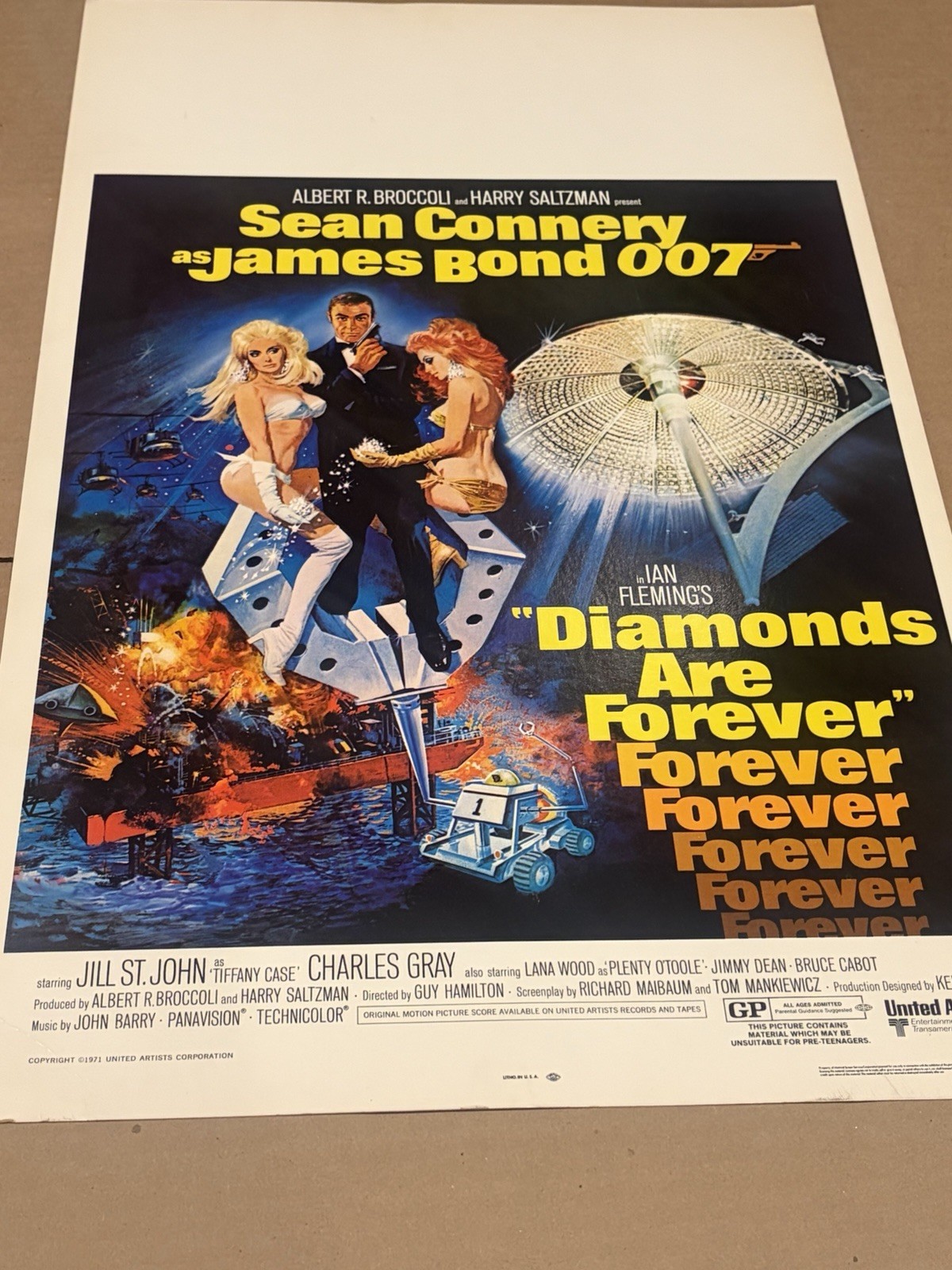 Diamonds are Forever James Bond Window Card 1971 Movie Poster 14x22 Sean Connery Diamonds are Forever James Bond Window Card 1971 Movie Poster 14x22 Sean Connery