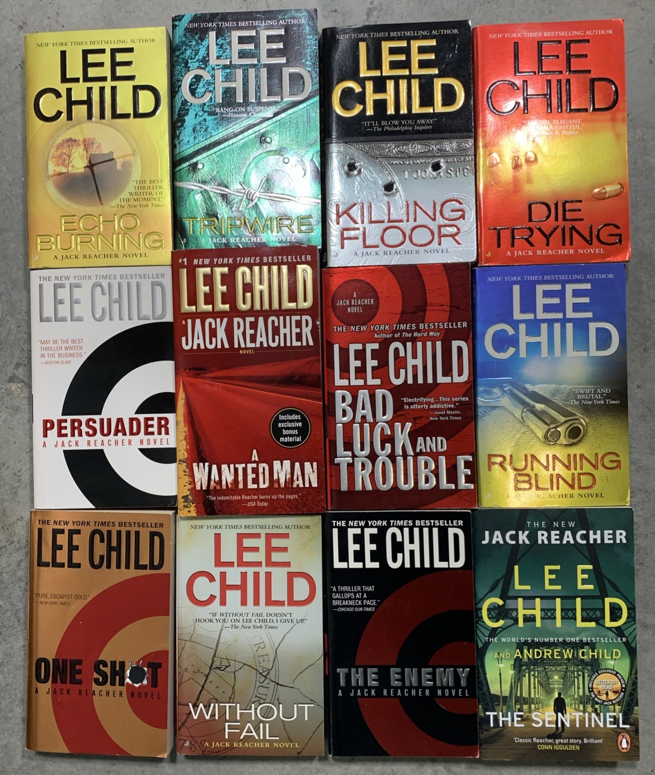 Lee Child Jack Reacher 12 Book Lot PB Killing Floor One Shot Tripwire Persuader