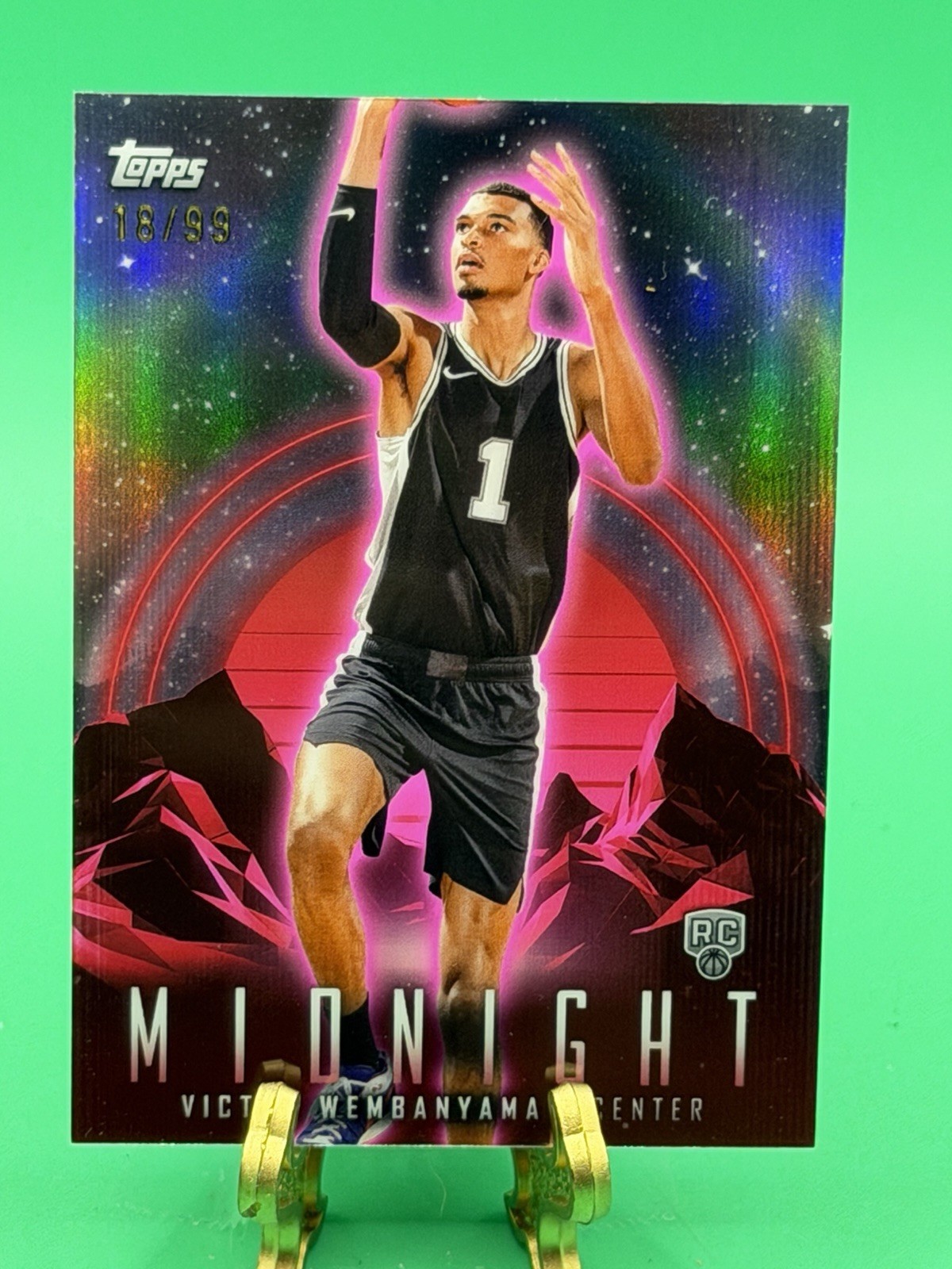 VICTOR WEMBANYAMA 2023-24 TOPPS MIDNIGHT #50 ROOKIE TWILIGHT RC #/99 SPURS VICTOR WEMBANYAMA 2023-24 TOPPS MIDNIGHT #50 ROOKIE TWILIGHT RC #/99 SPURS