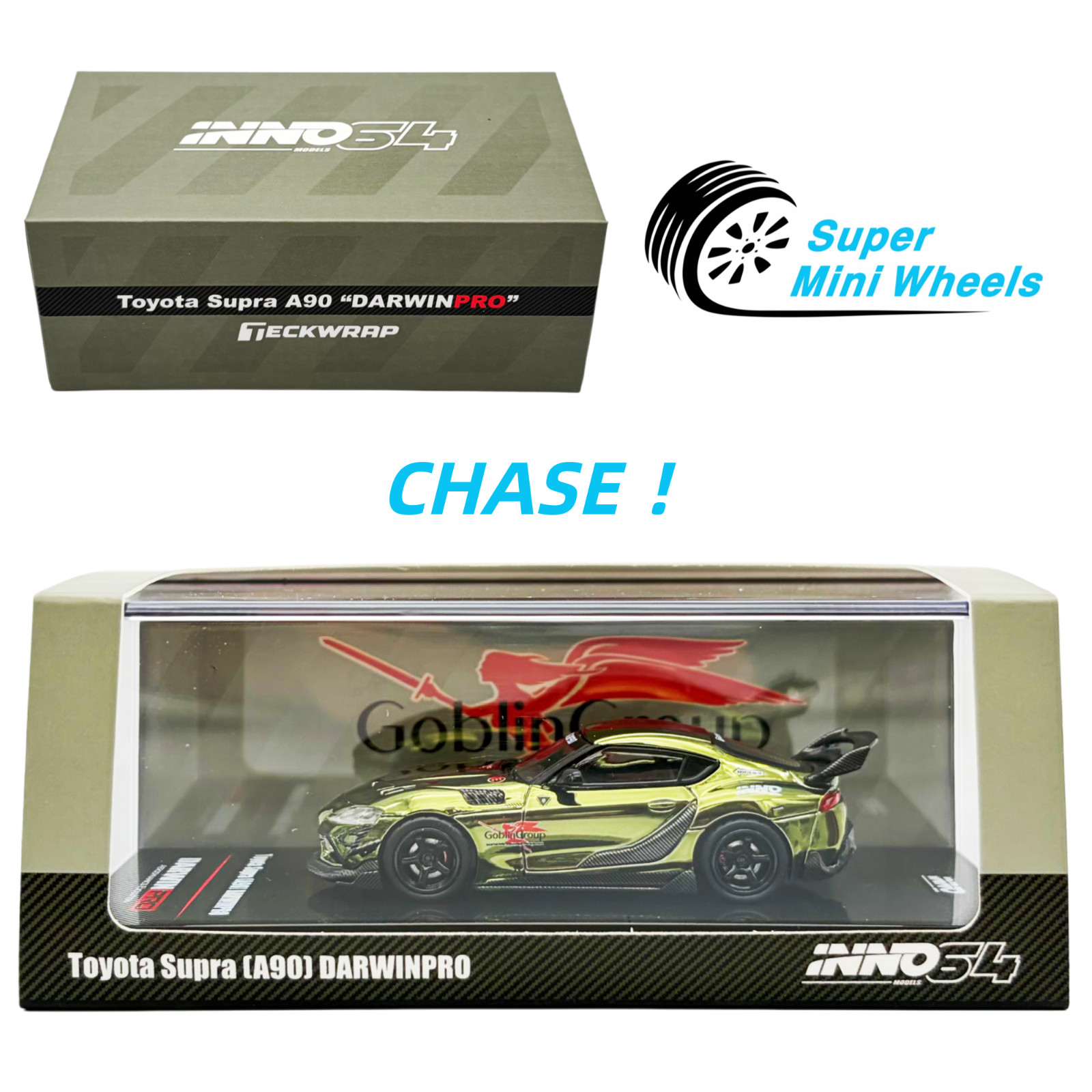 CHASE !INNO64 1:64 Toyota Supra A90 DARWINPRO Green CHASE !INNO64 1:64 Toyota Supra A90 DARWINPRO Green