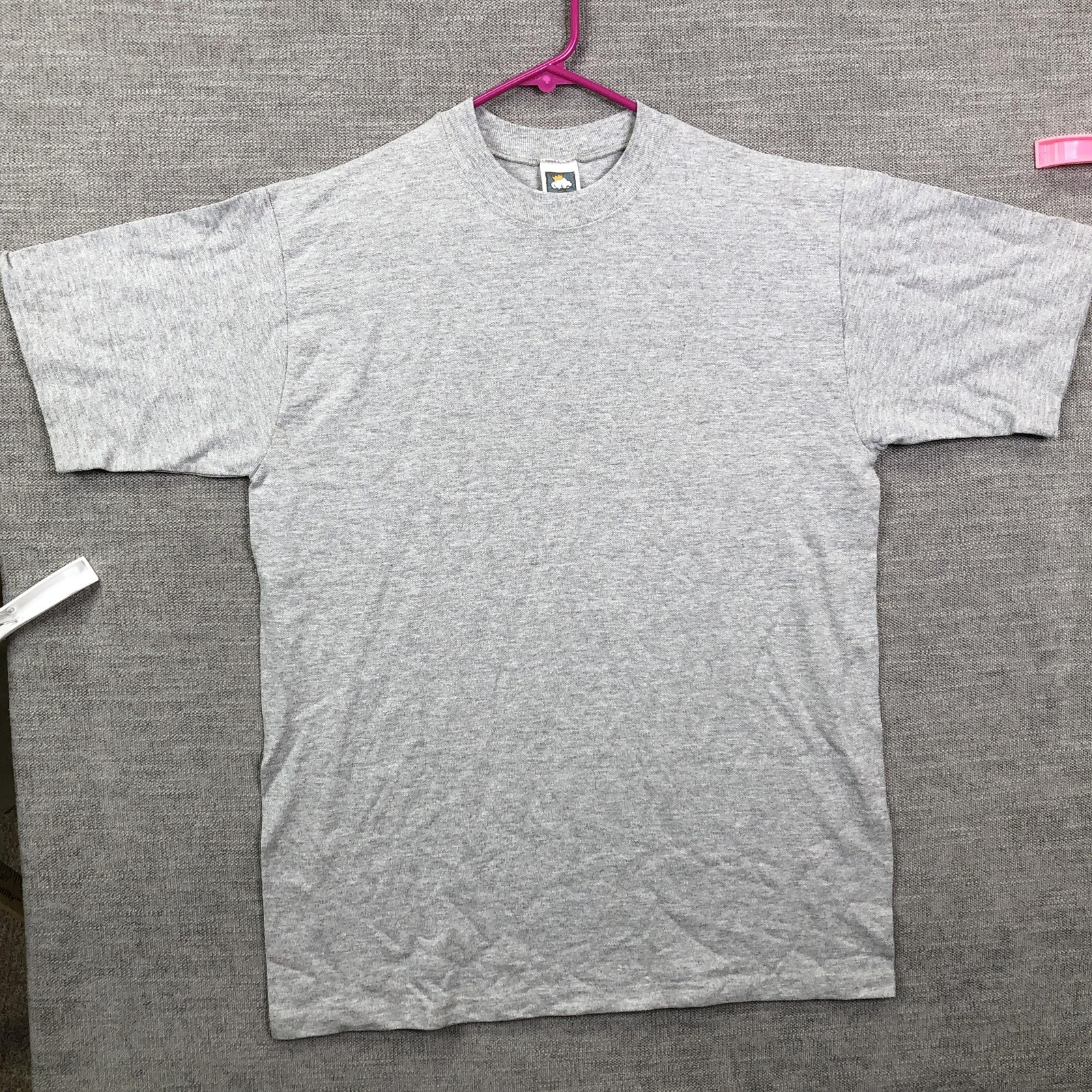 Vintage Cotton Deluxe Shirt Mens Medium Gray Heather Blank Basic T-Shirt Tee Top