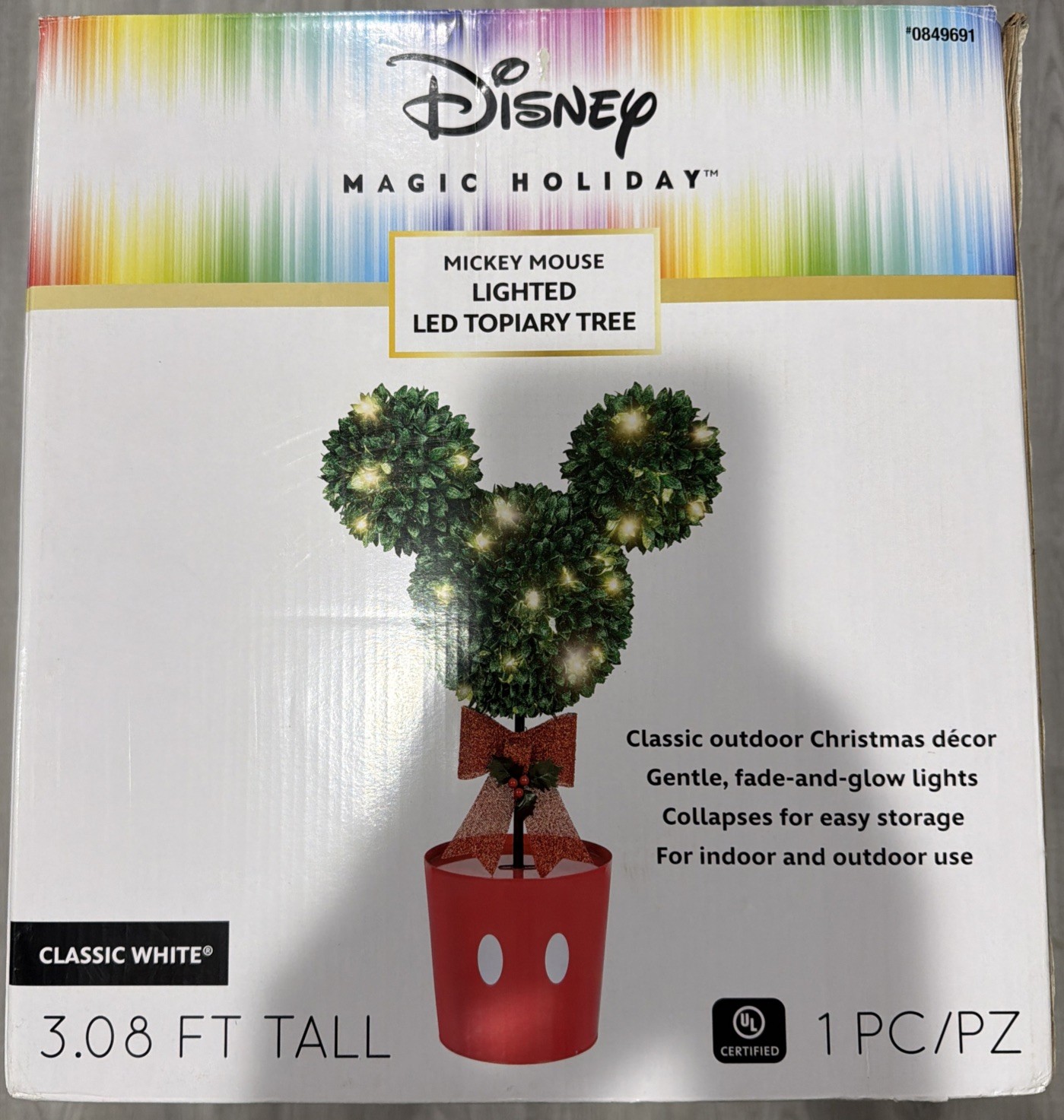 2019 Gemmy/Disney/Mickey Mouse 3 FT Lighted Led Topiary Tree TESTED & WORKING