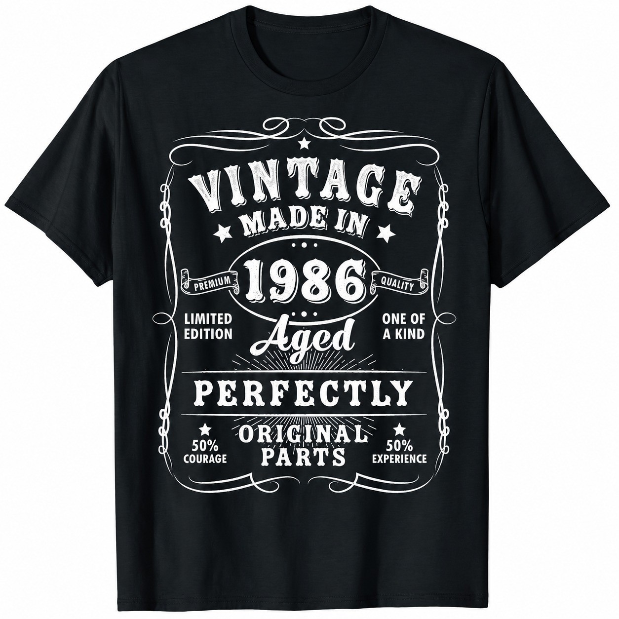 Vintage 1986 40th Birthday Shirt Aged Perfectly Retro 40 Years Old Graphic Tee