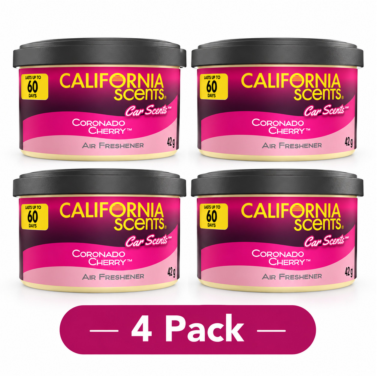 California Scents Air Freshener 4-Pack Car Air Freshener (Coronado Cherry)