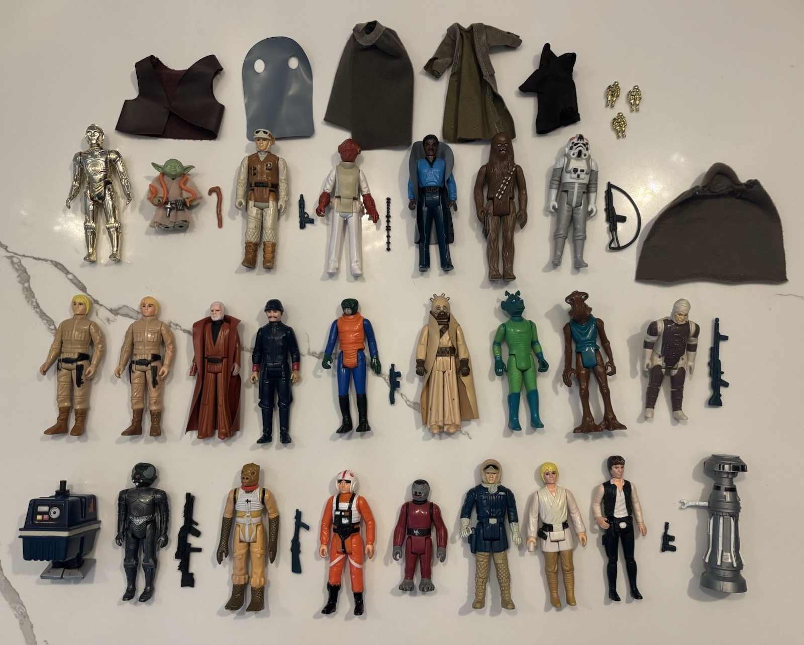 25-Vintage Kenner Star Wars Figure Lot 1977-1983, w/Assorted Weapons. NO REPRO 25-Vintage Kenner Star Wars Figure Lot 1977-1983, w/Assorted Weapons. NO REPRO