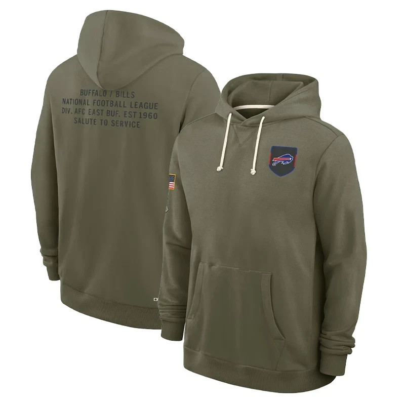 Men\'s Olive 2025 Salute to Service Sideline Dri-FIT Hoodie -NEW