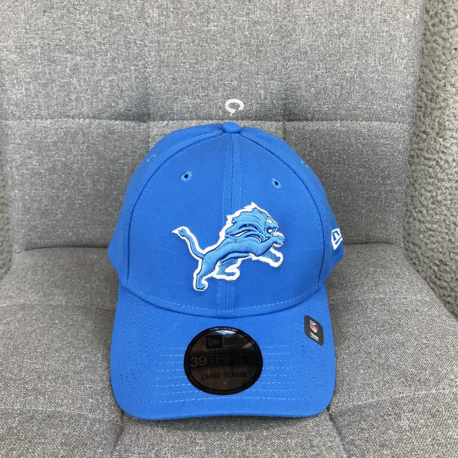 Detroit Lions Hat Cap Fitted Mens Large Blue NFL Football New Era 39THIRTY
