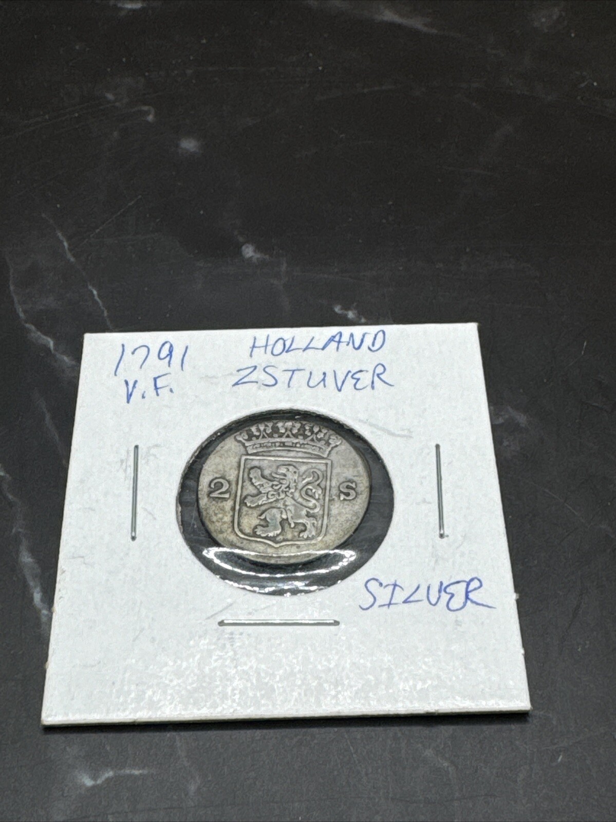 NETHERLANDS HOLLAND 2 Silver STUIVERS 1791 used in North American Colonies