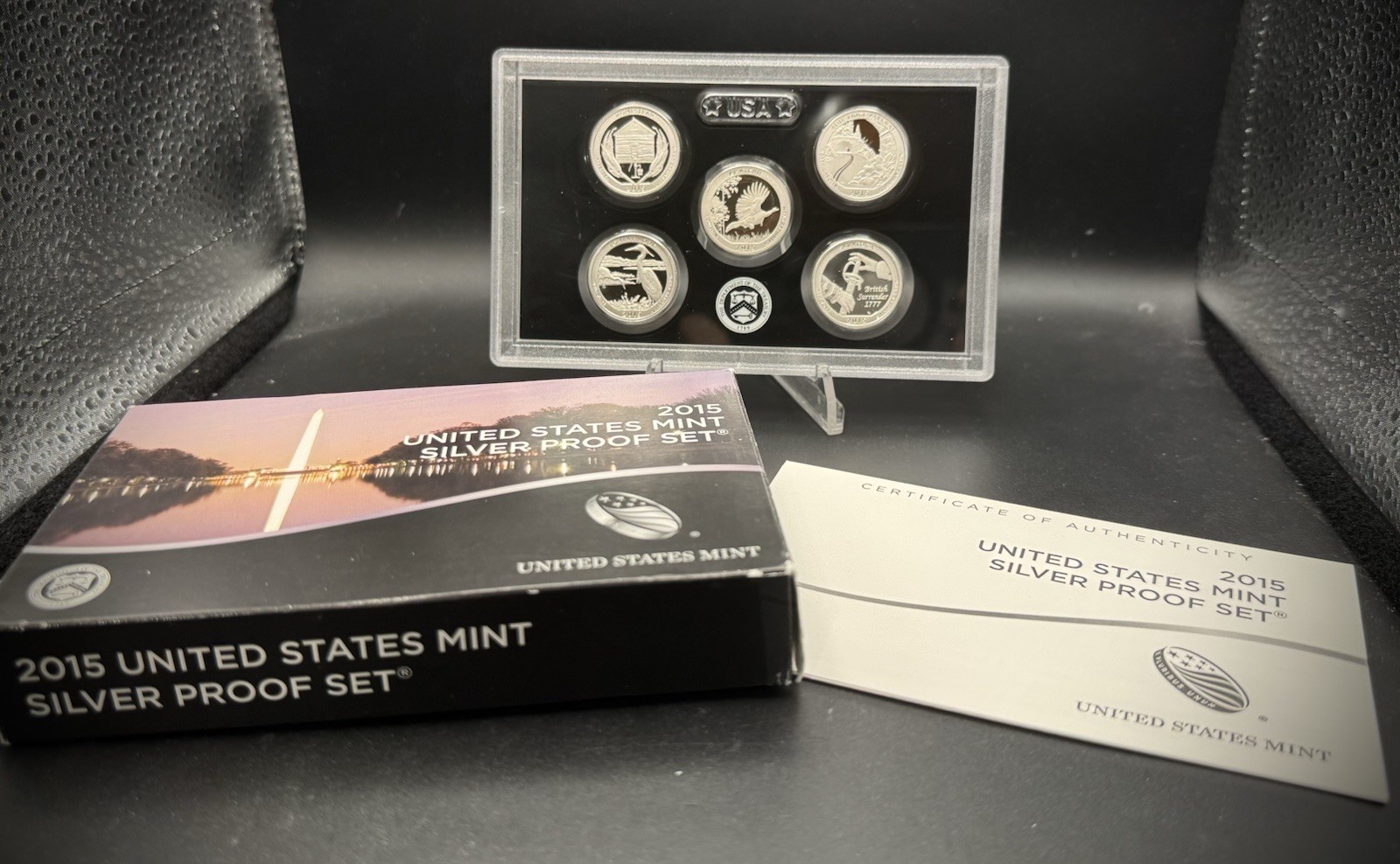 2015-S 90% SILVER America the Beautiful PROOF Quarter Set w 2015 US MINT Box COA