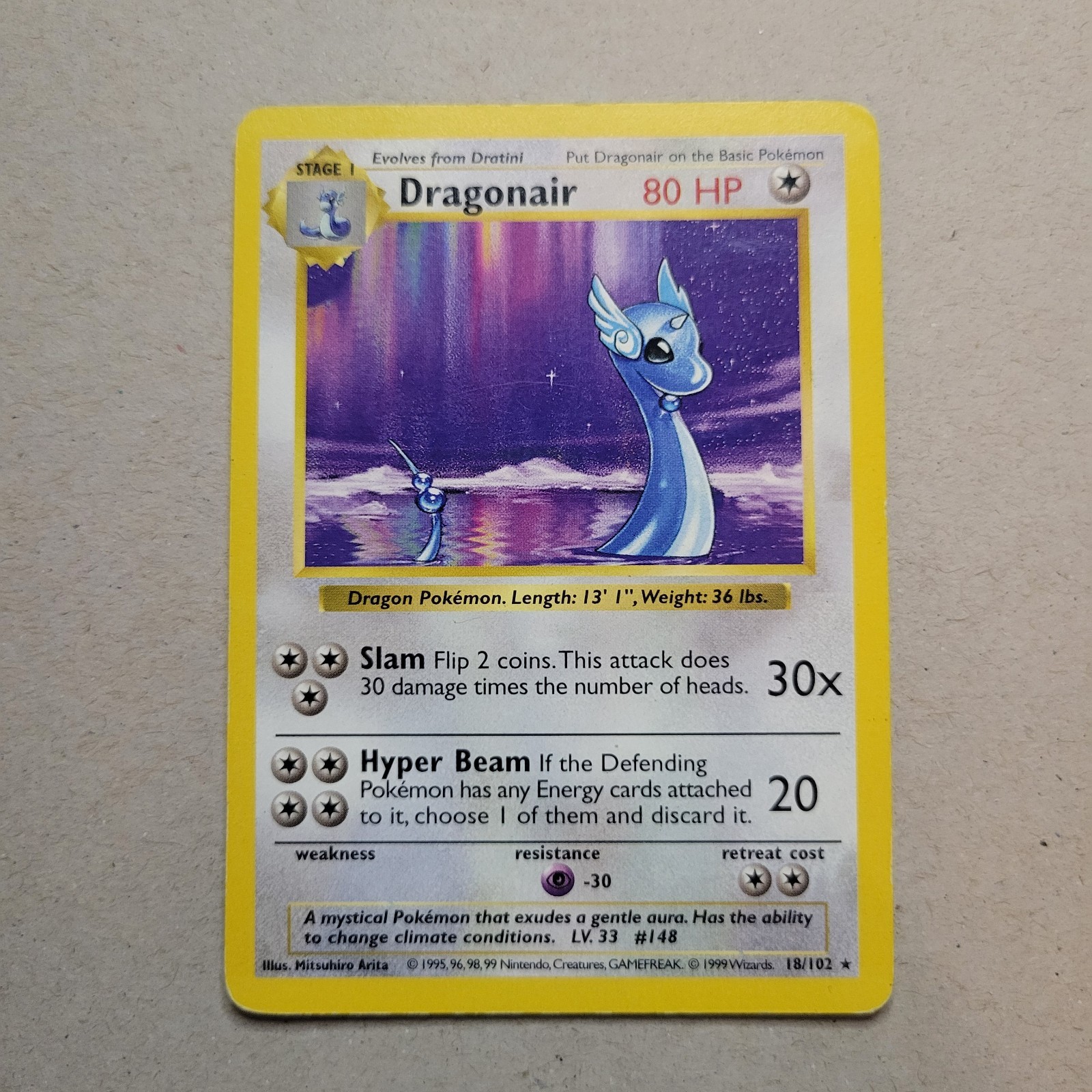 Dragonair 018/102 Base Set (Shadowless) Regular Dragonair 018/102 Base Set (Shadowless) Regular