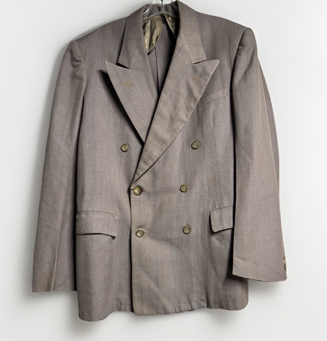 1940s Double Breasted Suit Jacket Wool 42  Dundee Tailoring NOLA