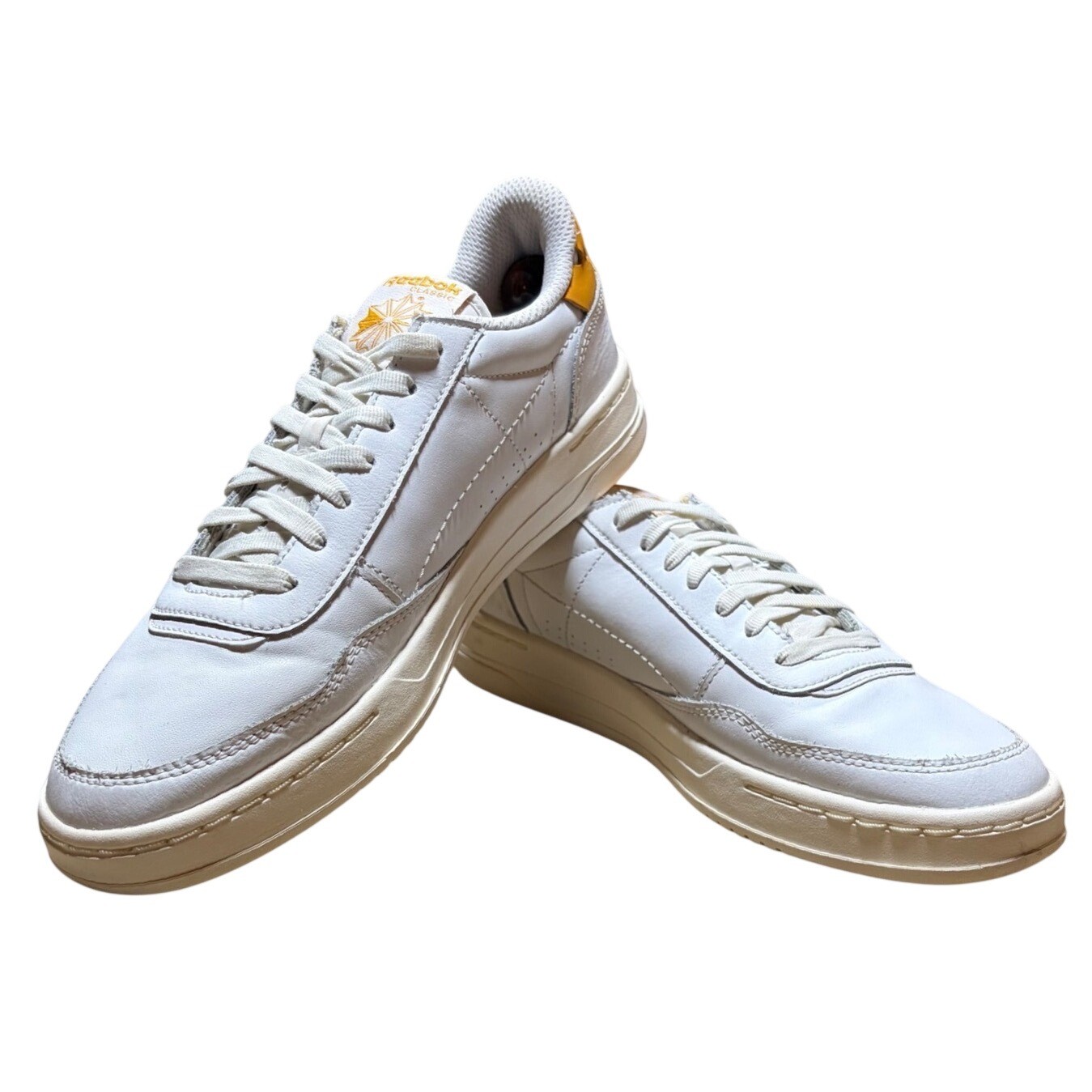 Reebok Club C Revenge Mens White Mustard Yellow Leather Sneakers GY7201 Size 10 Reebok Club C Revenge Mens White Mustard Yellow Leather Sneakers GY7201 Size 10