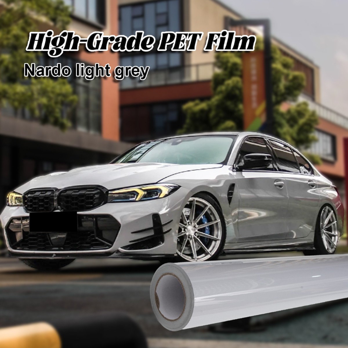 5FTx50FT  PET Crystal Light Nardo Gray Vinyl Wrap Gloss Self Adhesive US Stock