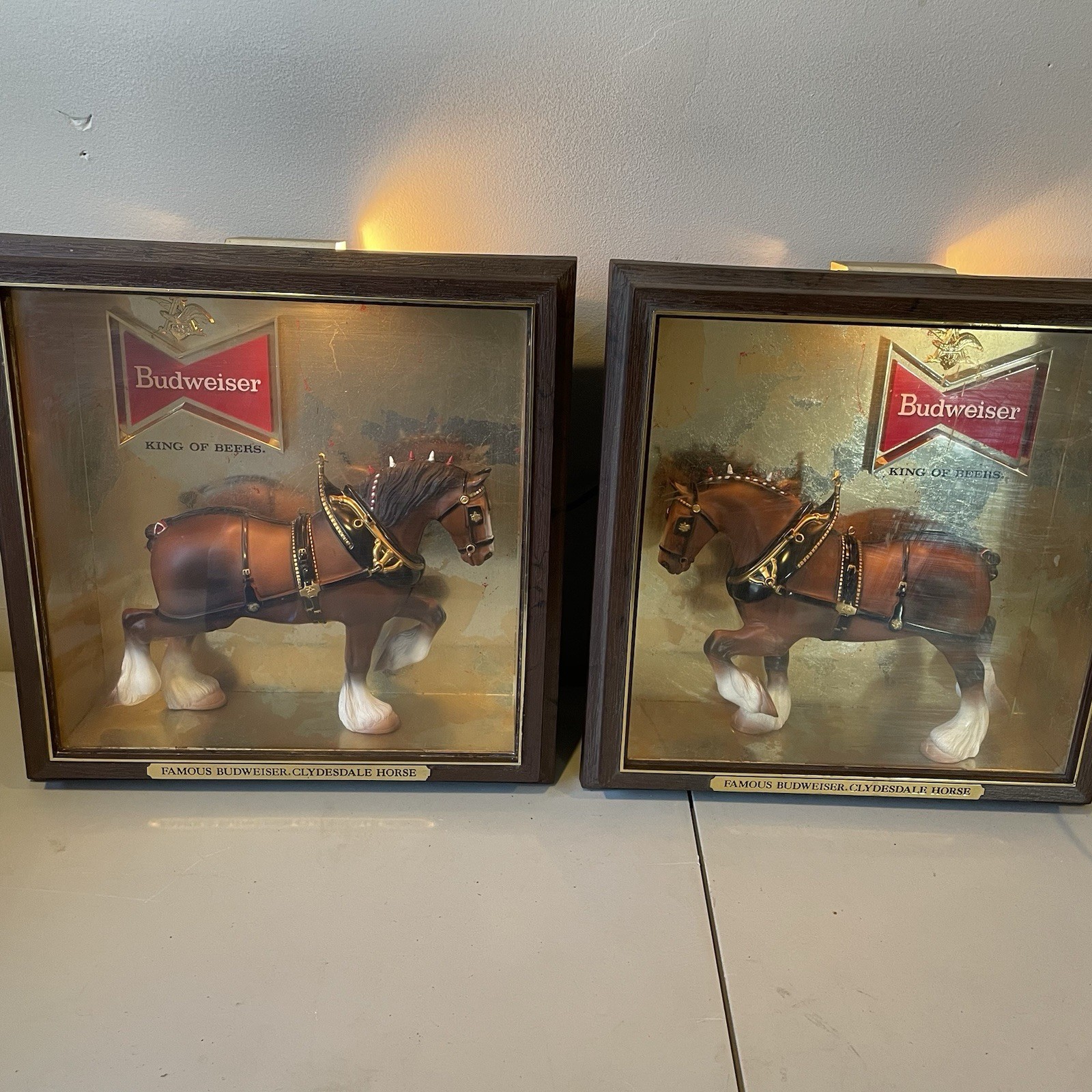 2 Budweiser Clydesdale Wall Lights BOTH WORK