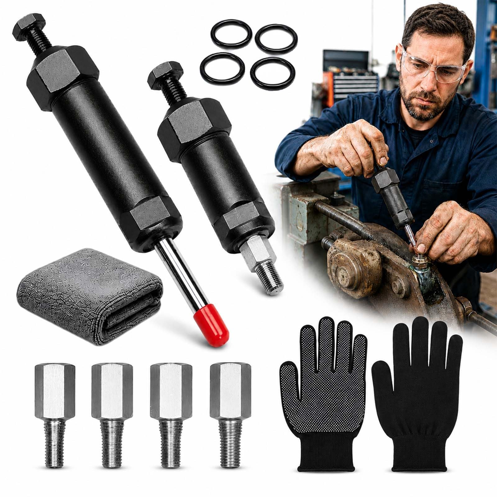 Heavy Duty Grease Fitting Cleaner Tool,Grease Fitting Cleaning Tool(Long +)