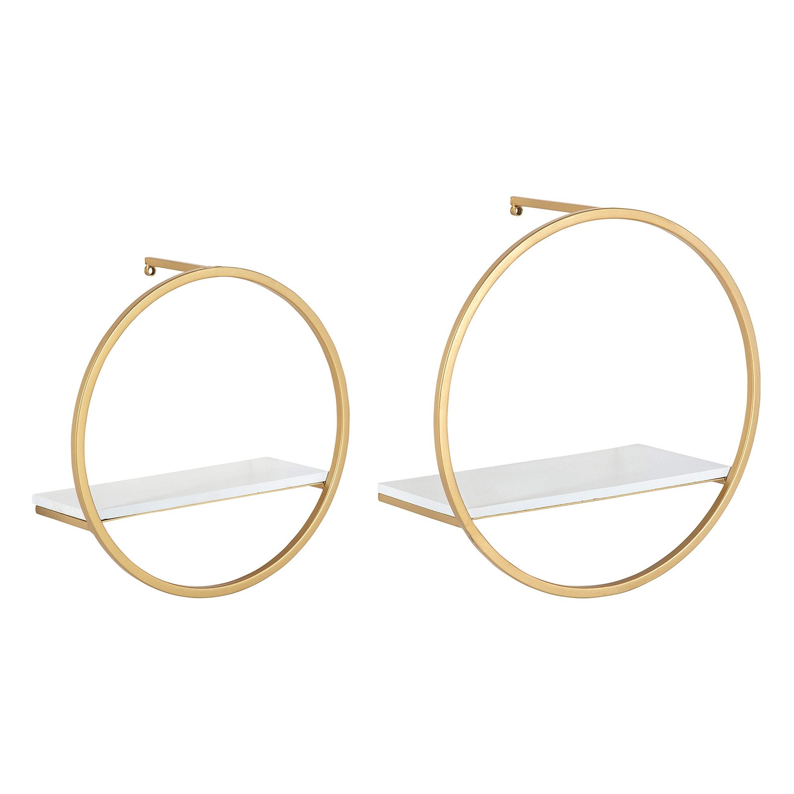 Kate And Laurel Wicks Modern Glam Floating Wall Shelf Set 2 Round Gold Metal Kate And Laurel Wicks Modern Glam Floating Wall Shelf Set 2 Round Gold Metal
