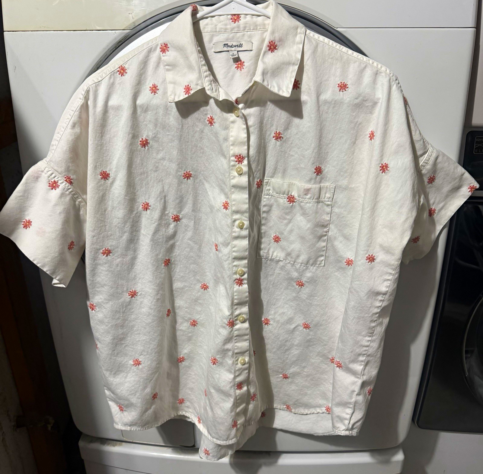 Madewell Women’s S White Floral Cotton Woven size small Madewell Women’s S White Floral Cotton Woven size small
