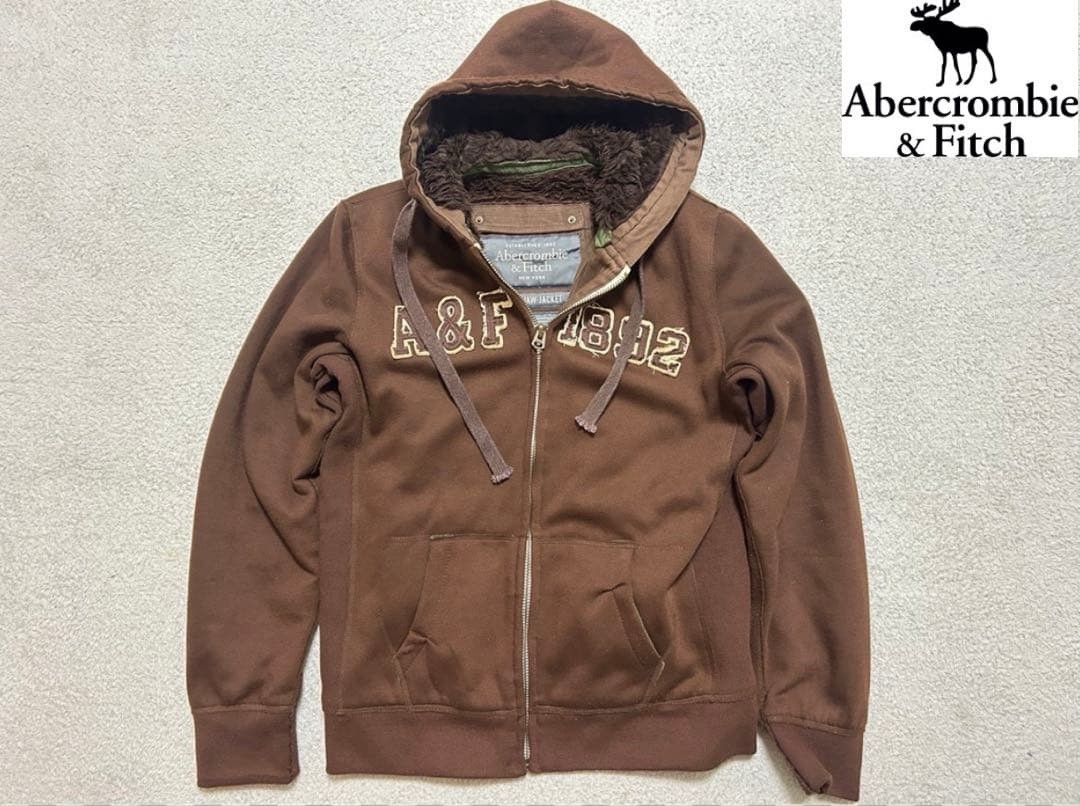 VTG Abercrombie & Fitch Y2K Mens Brown Wolf Jaw Fur Jacket Size XL VTG Abercrombie & Fitch Y2K Mens Brown Wolf Jaw Fur Jacket Size XL