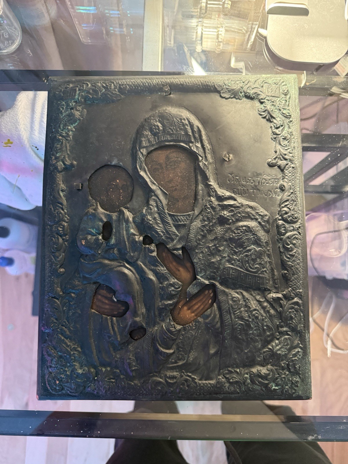 17th Century Antique Russian icon Saint Mary and Baby Jesus 17th Century Antique Russian icon Saint Mary and Baby Jesus